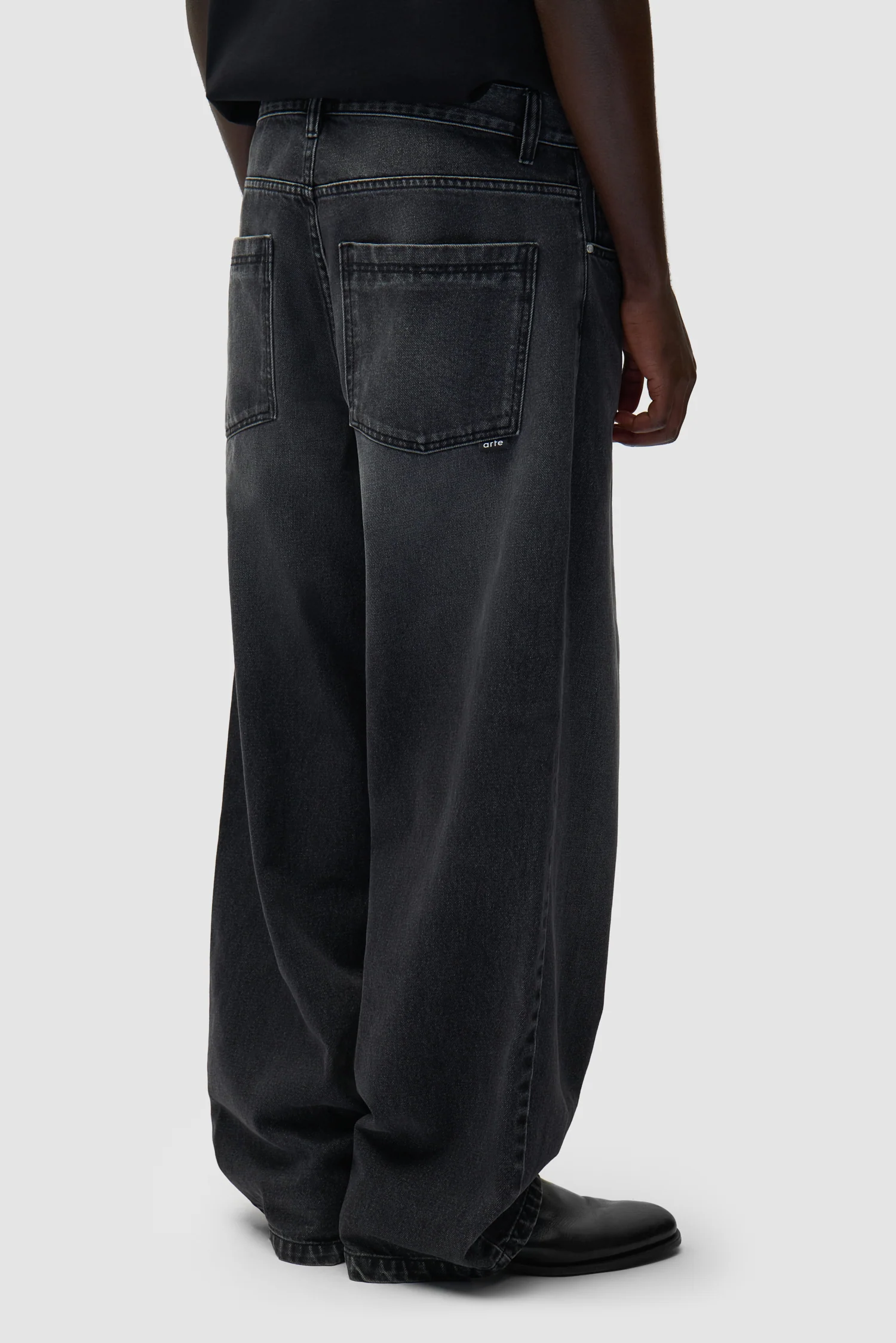 Pantalon baggy délavé - Noir - Image 4