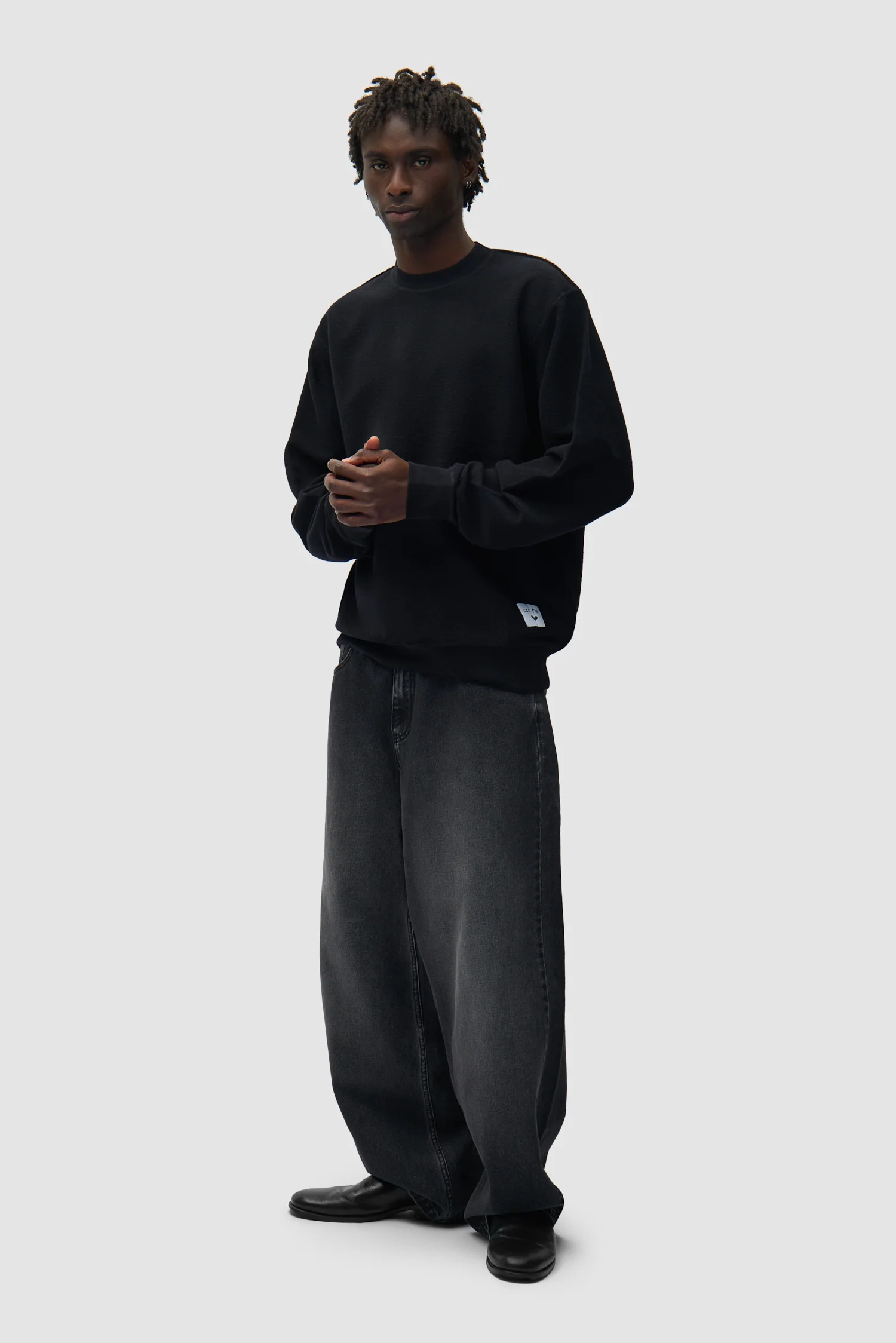 Pantalon baggy délavé - Noir - Image 5