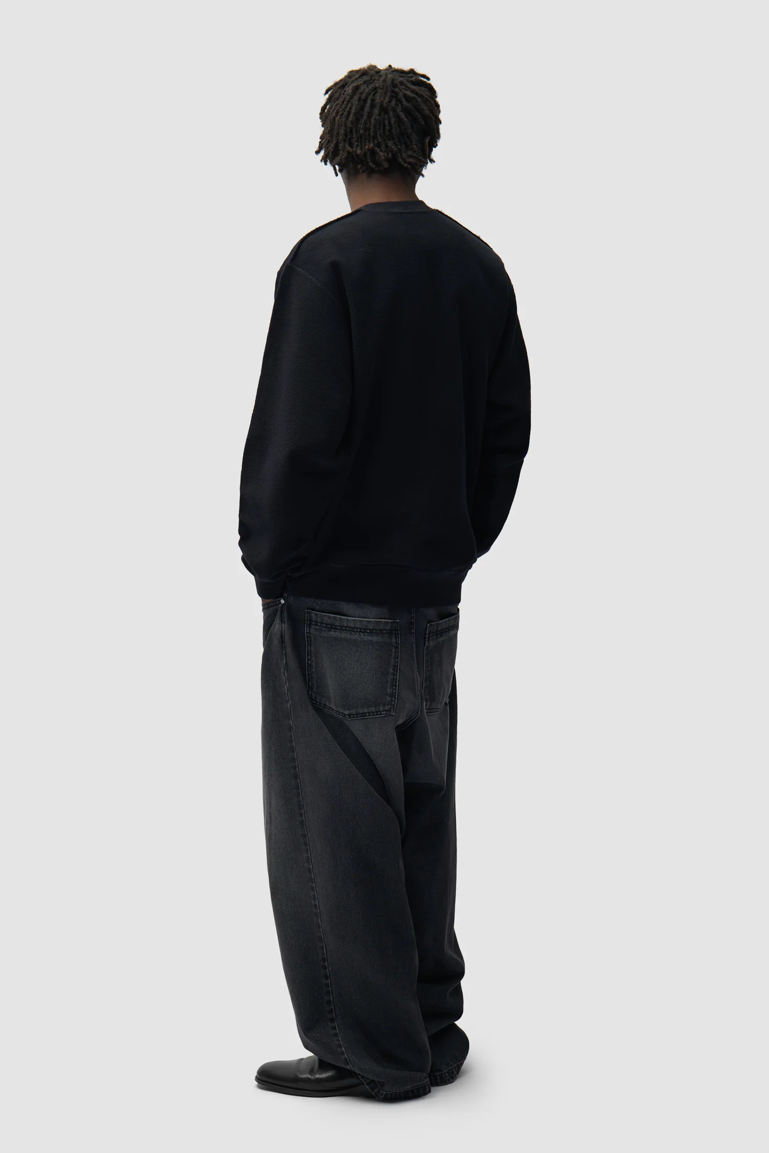 Pantalon baggy délavé - Noir - Image 7