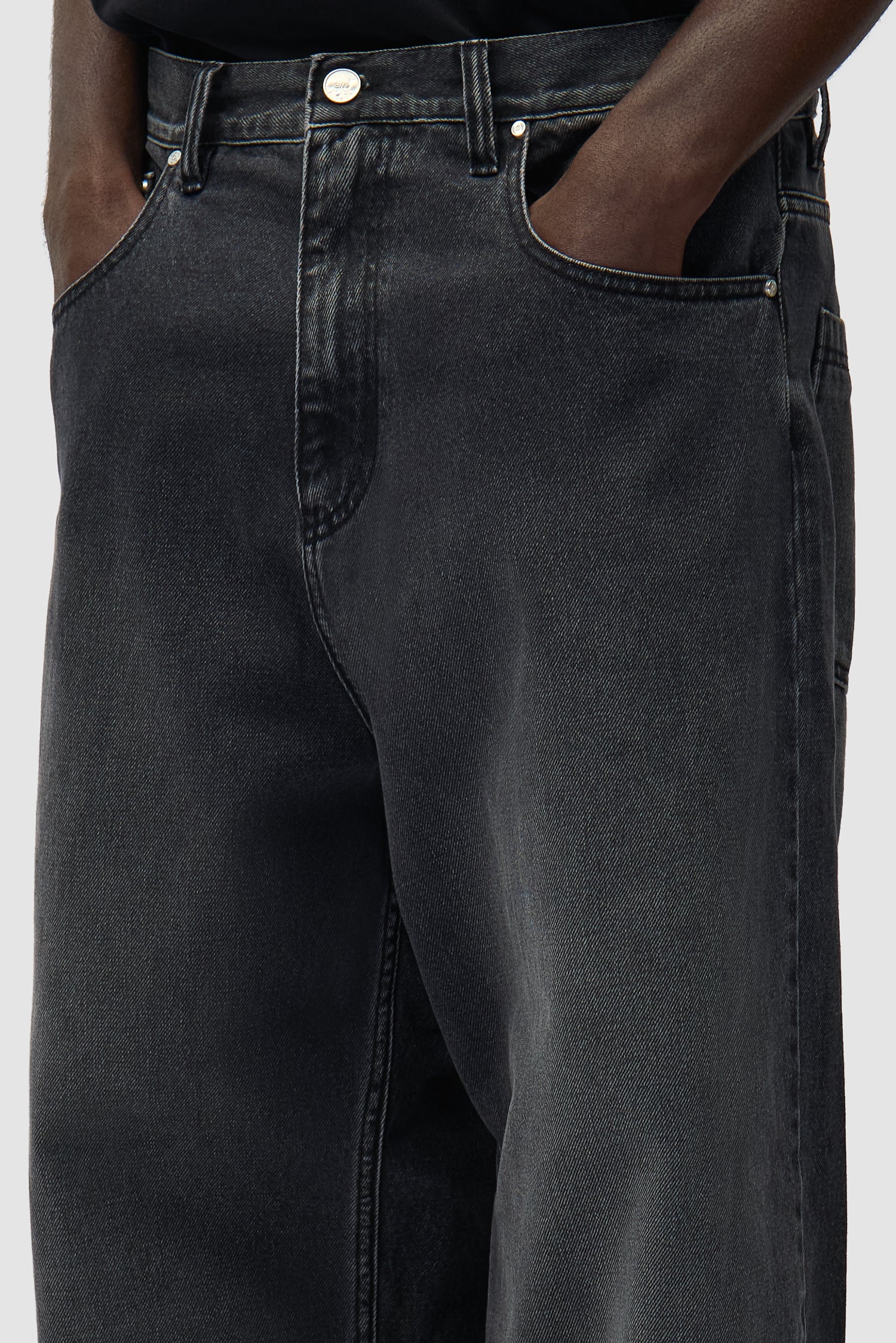 Pantalon baggy délavé - Noir - Image 8