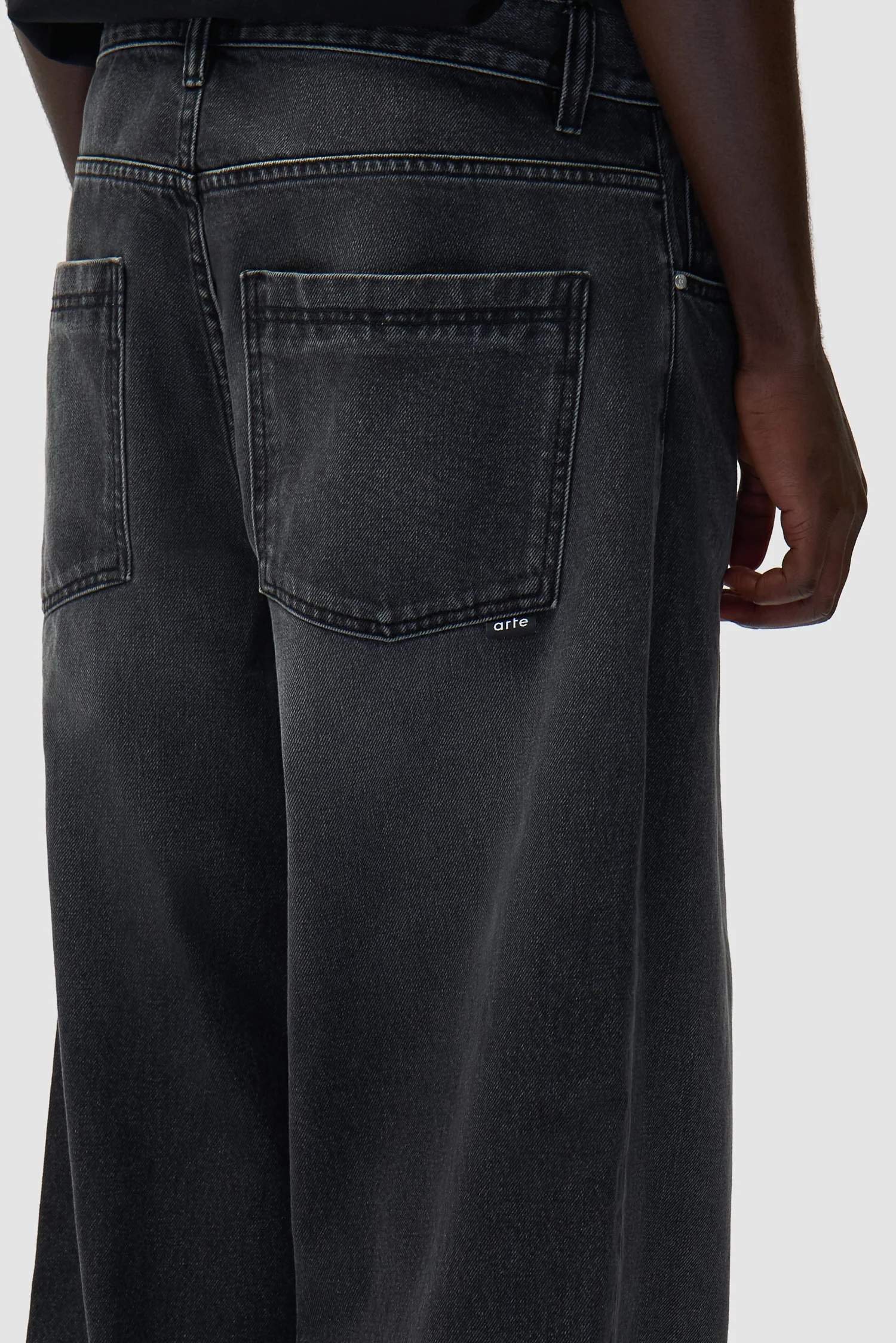 Pantalon baggy délavé - Noir - Image 9