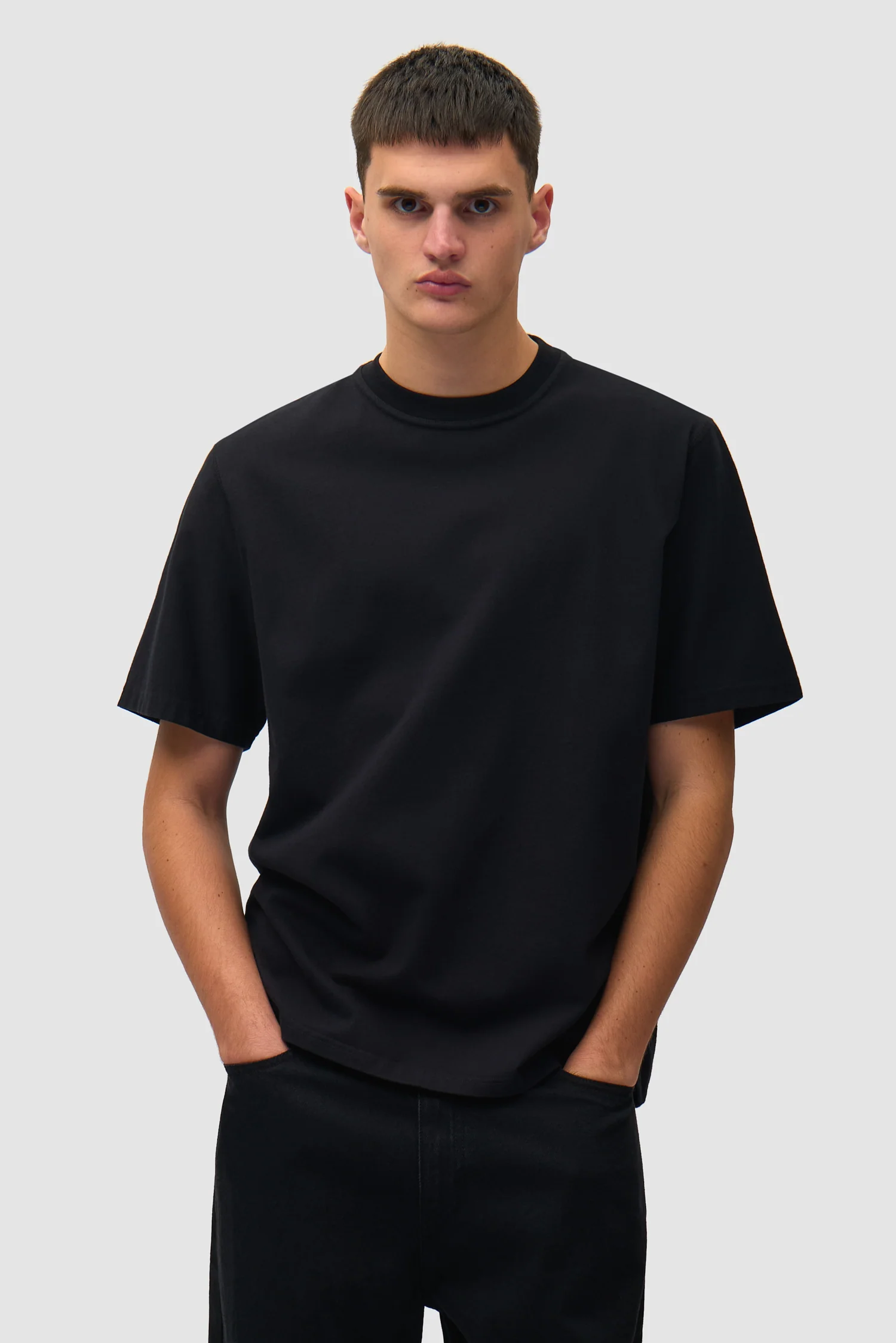 T-shirt imprimé délavé au dos - Noir - Image 3