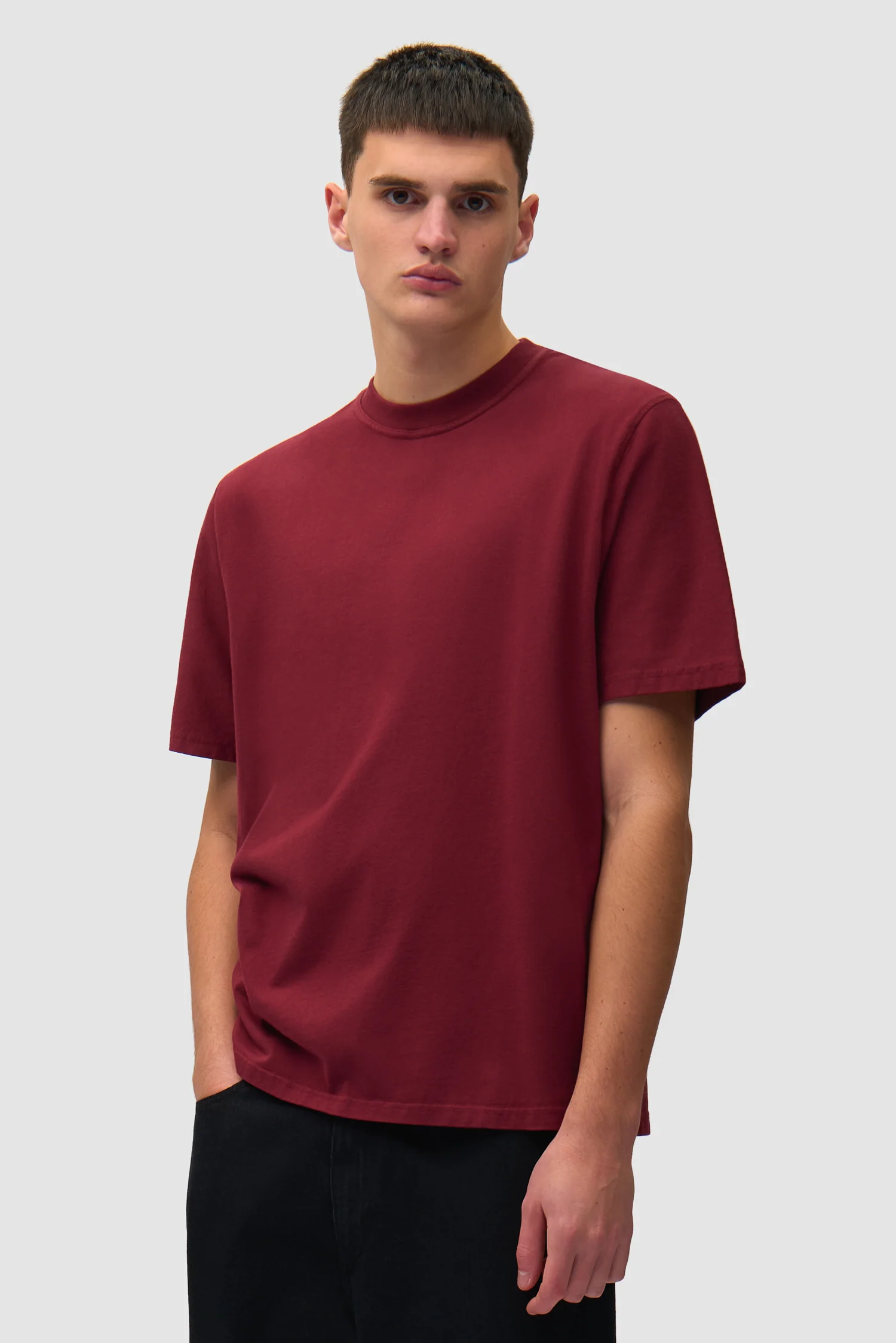 T-shirt imprimé dos délavé - Bordeaux - Image 3