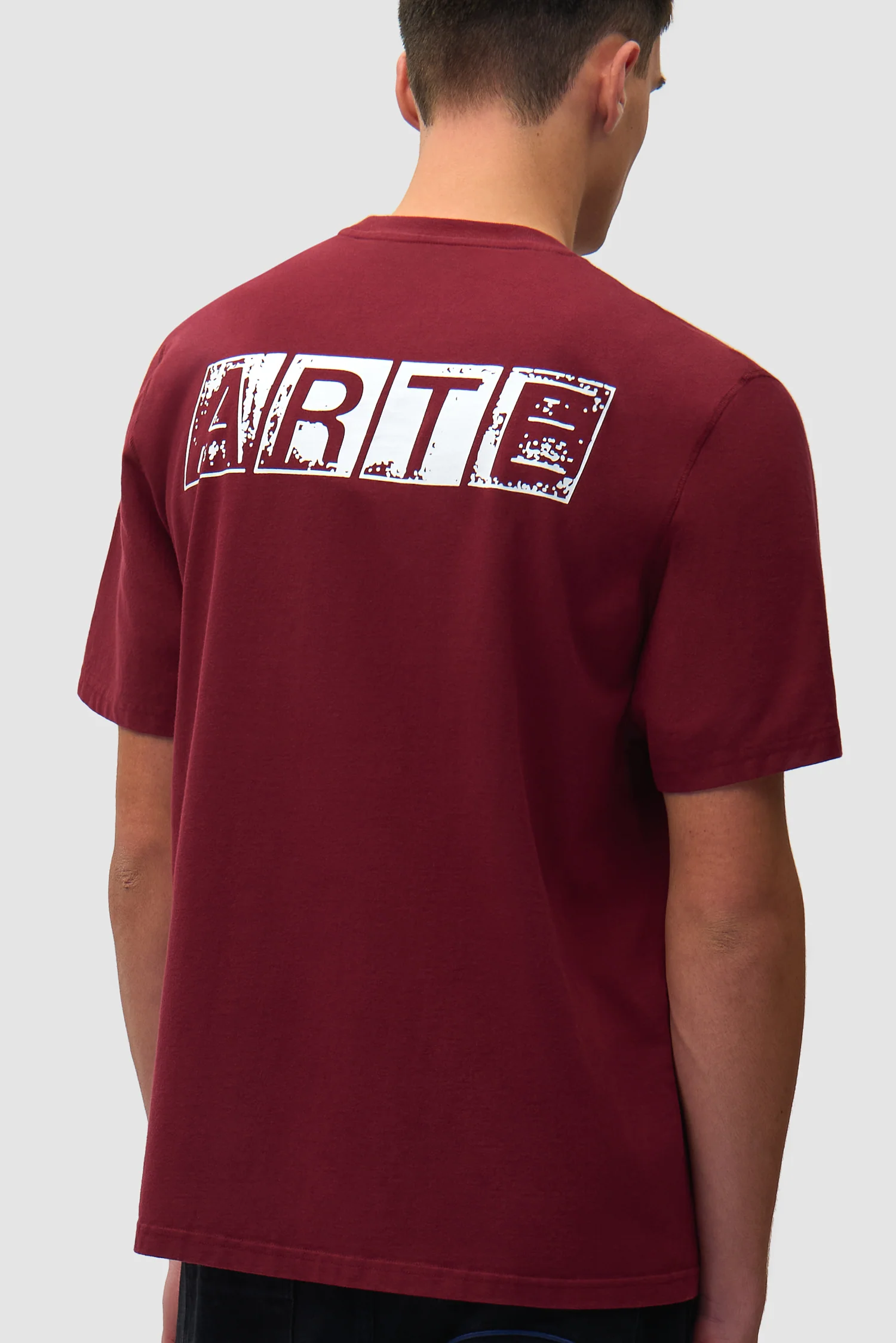 T-shirt imprimé dos délavé - Bordeaux - Image 7