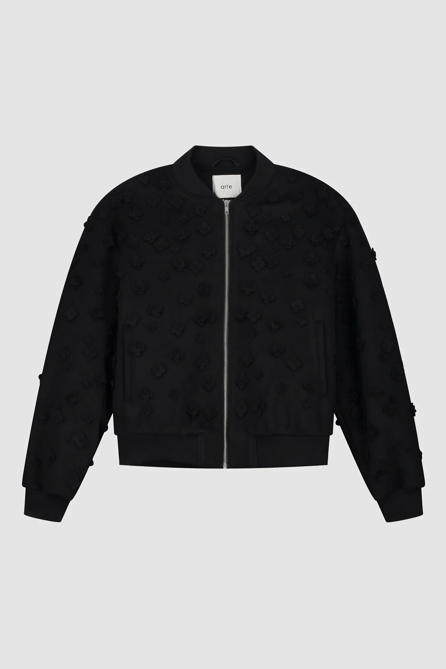 Blouson bombardier à fleurs - Noir - Image 10