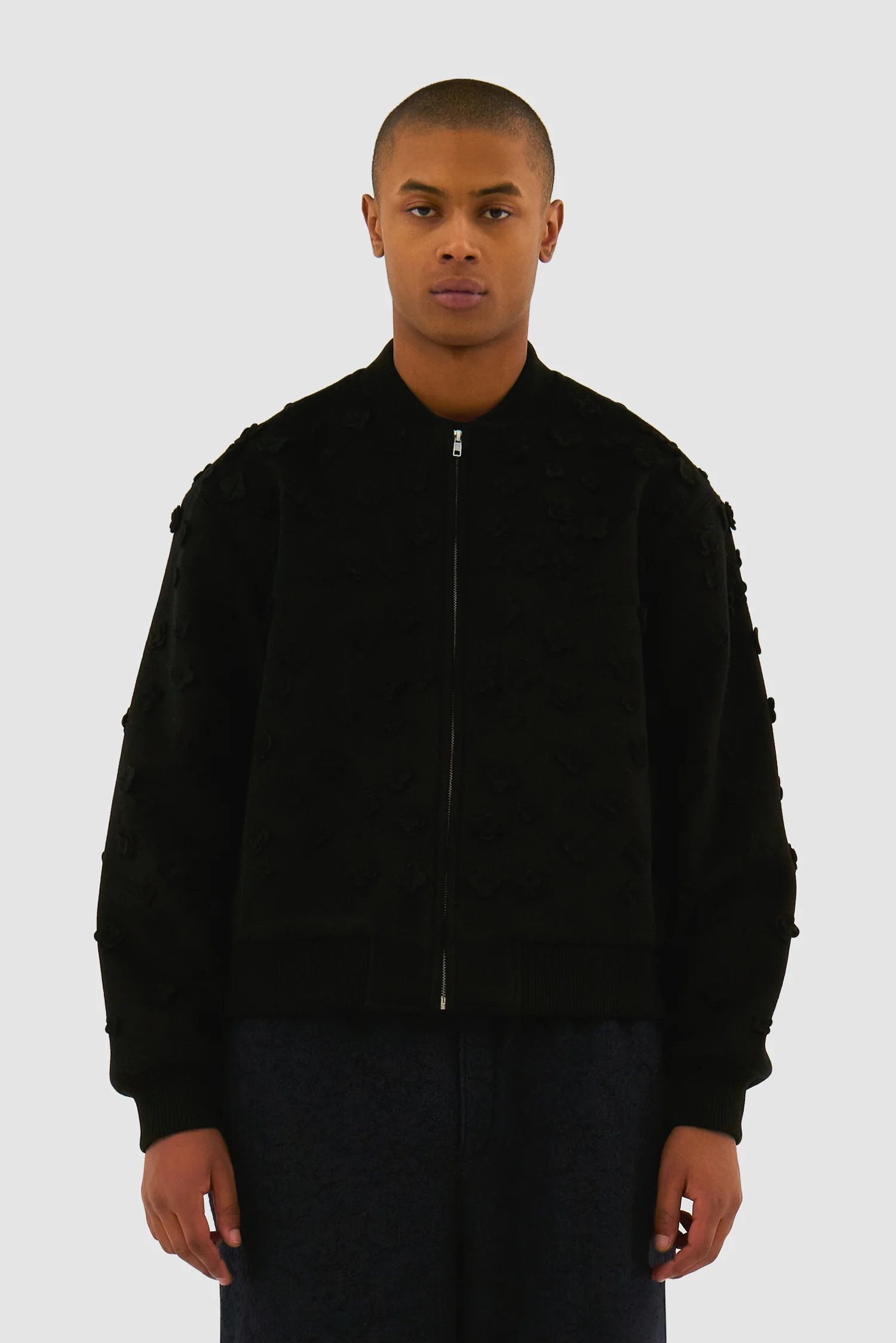 Blouson bombardier à fleurs - Noir - Image 2