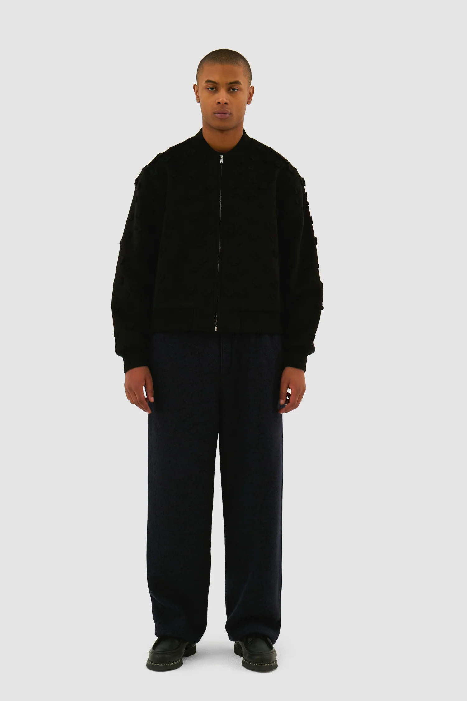 Blouson bombardier à fleurs - Noir - Image 4