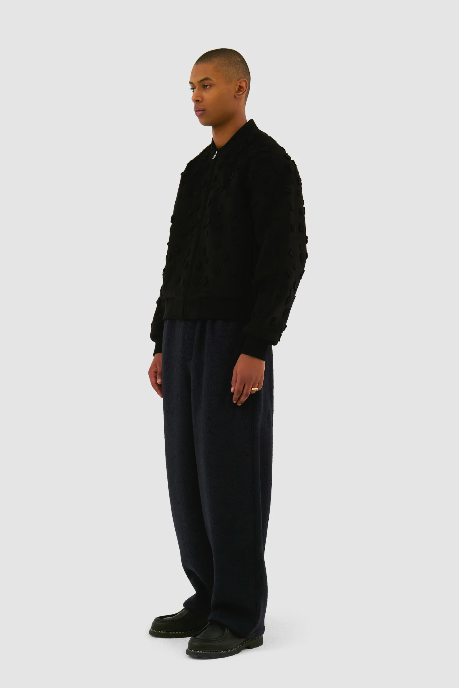 Blouson bombardier à fleurs - Noir - Image 5