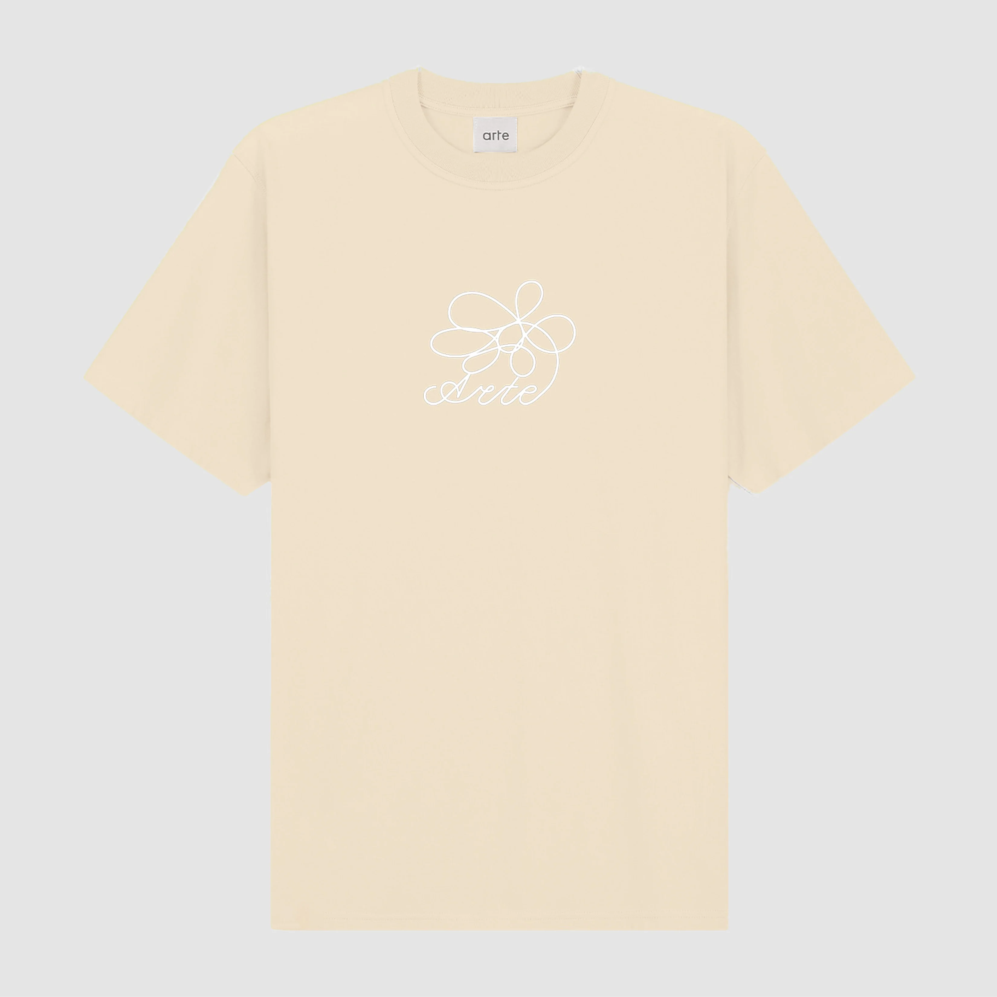 T-shirt brodé de fleurs - Crème
