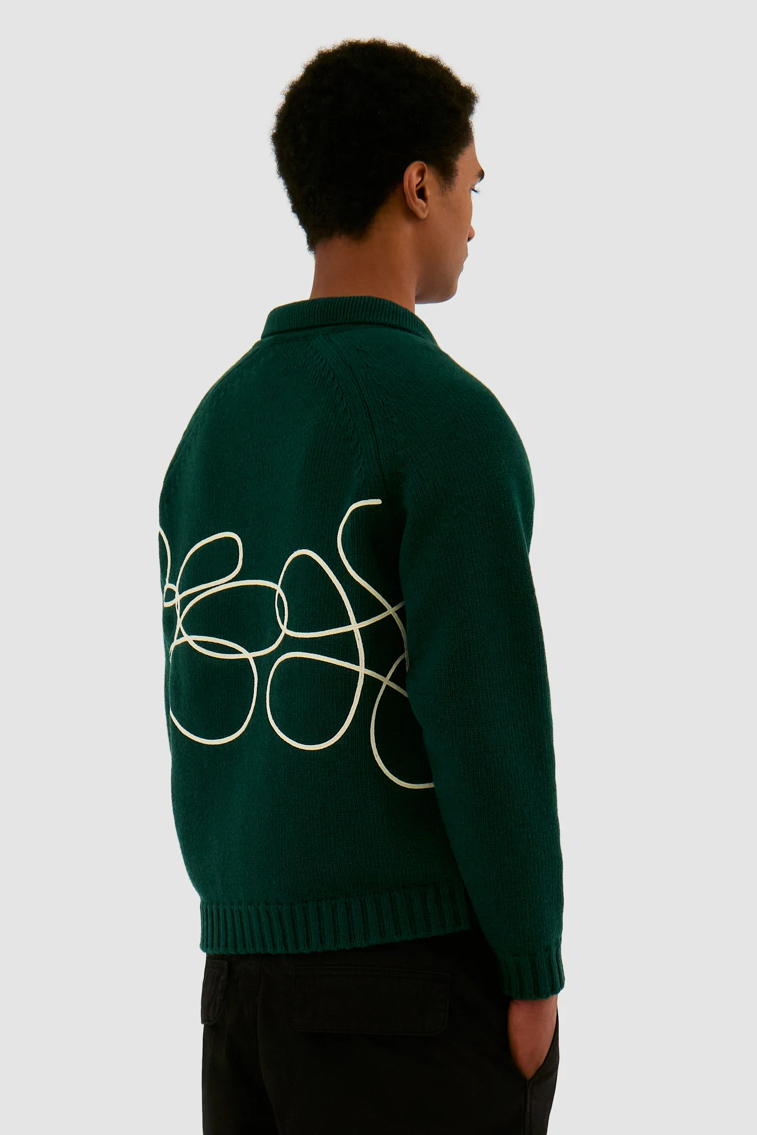 Tricot avec logo fleuri - Vert - Image 3