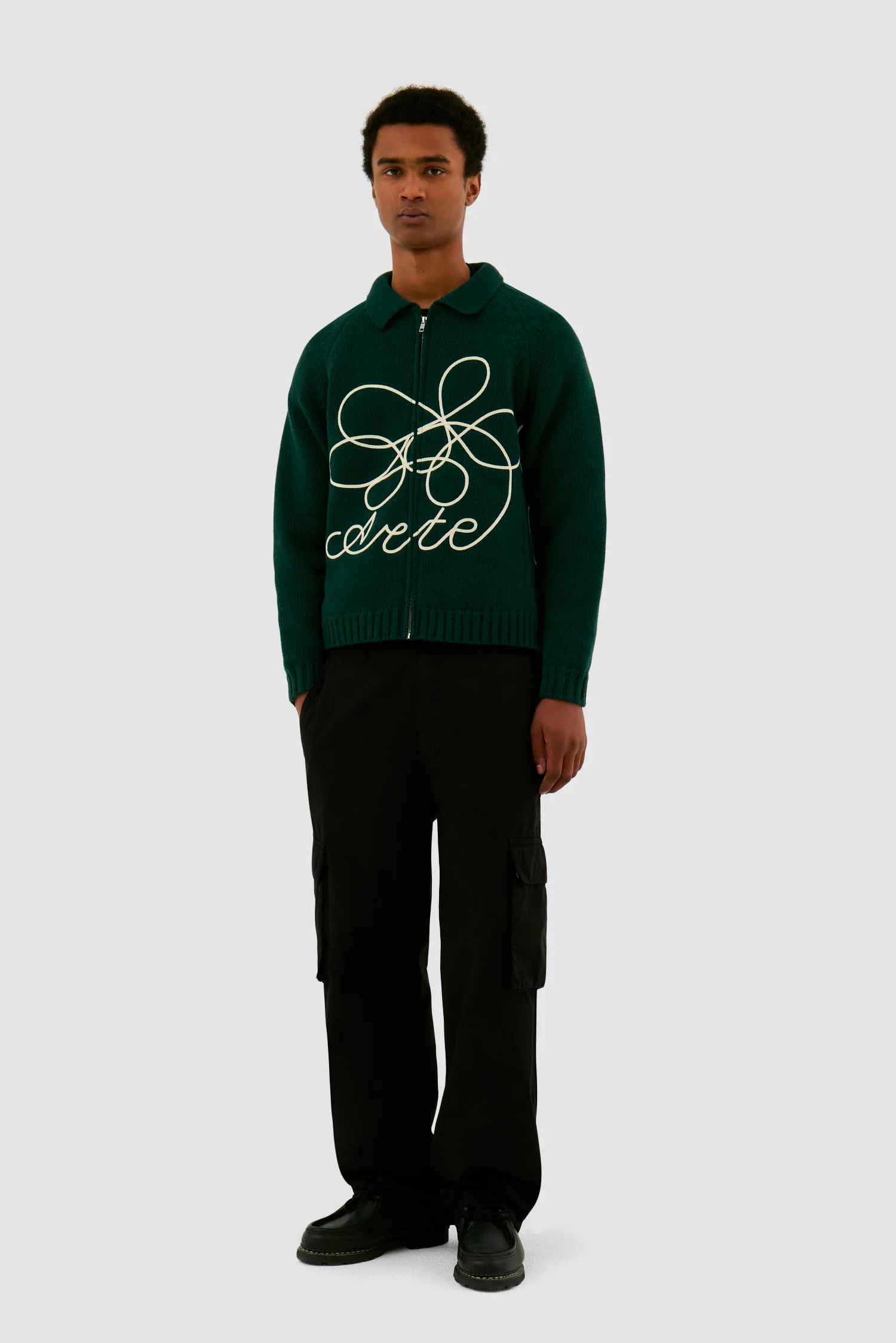 Tricot avec logo fleuri - Vert - Image 5