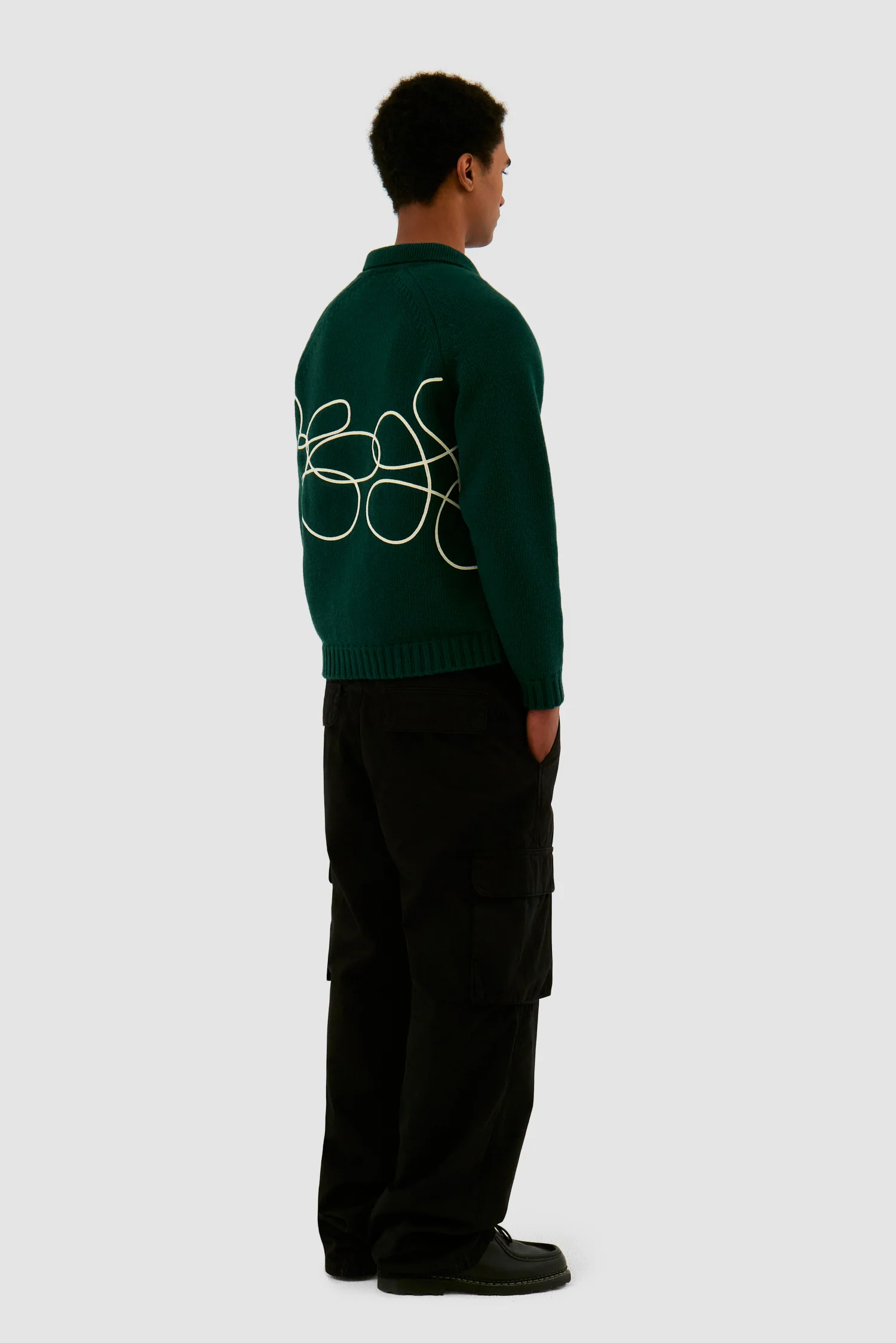 Tricot avec logo fleuri - Vert - Image 6