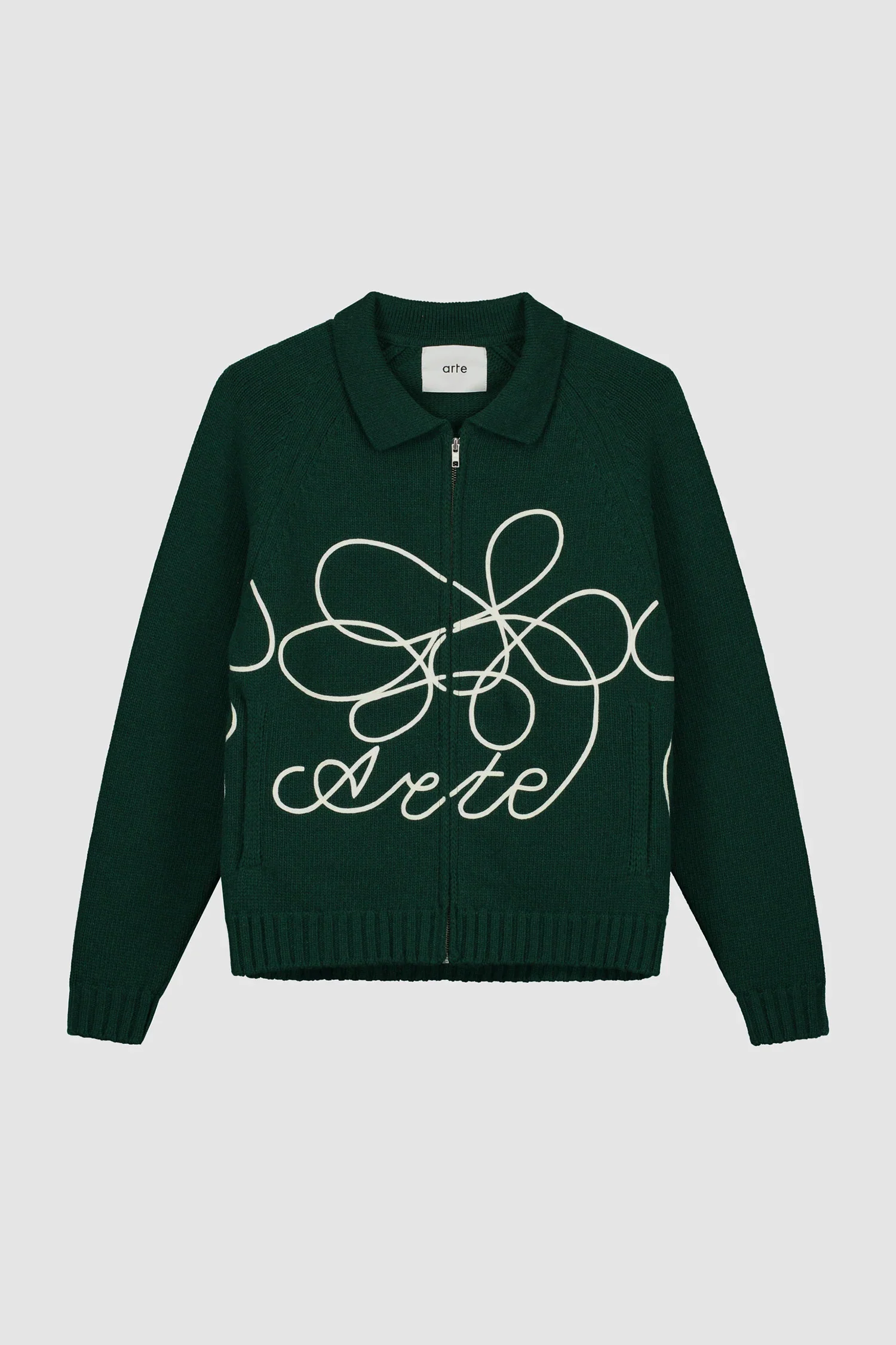 Tricot avec logo fleuri - Vert - Image 8