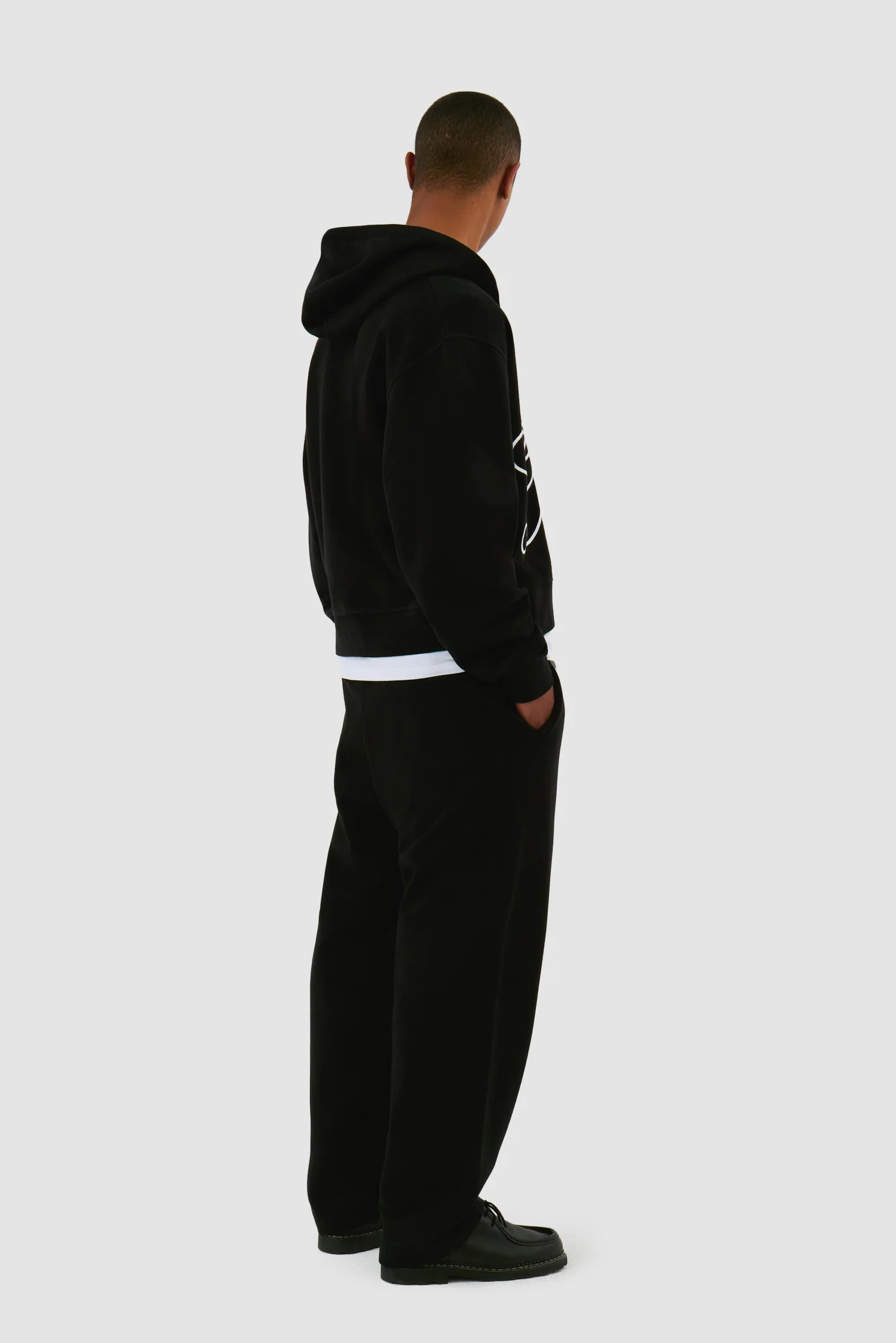 Sweat à capuche zippé avec logo fleuri - Noir - Image 6