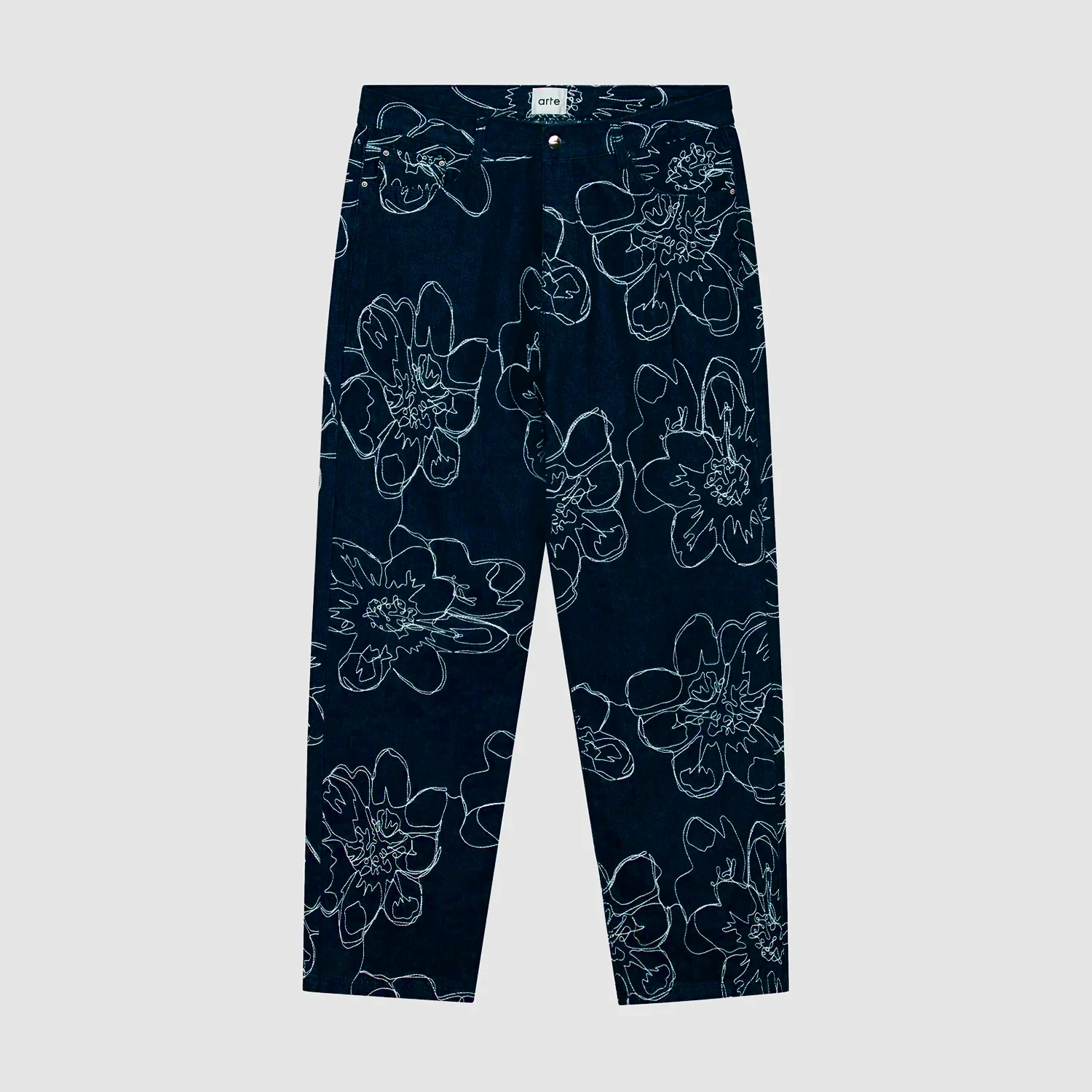 Pantalon à points de fleurs - Marine