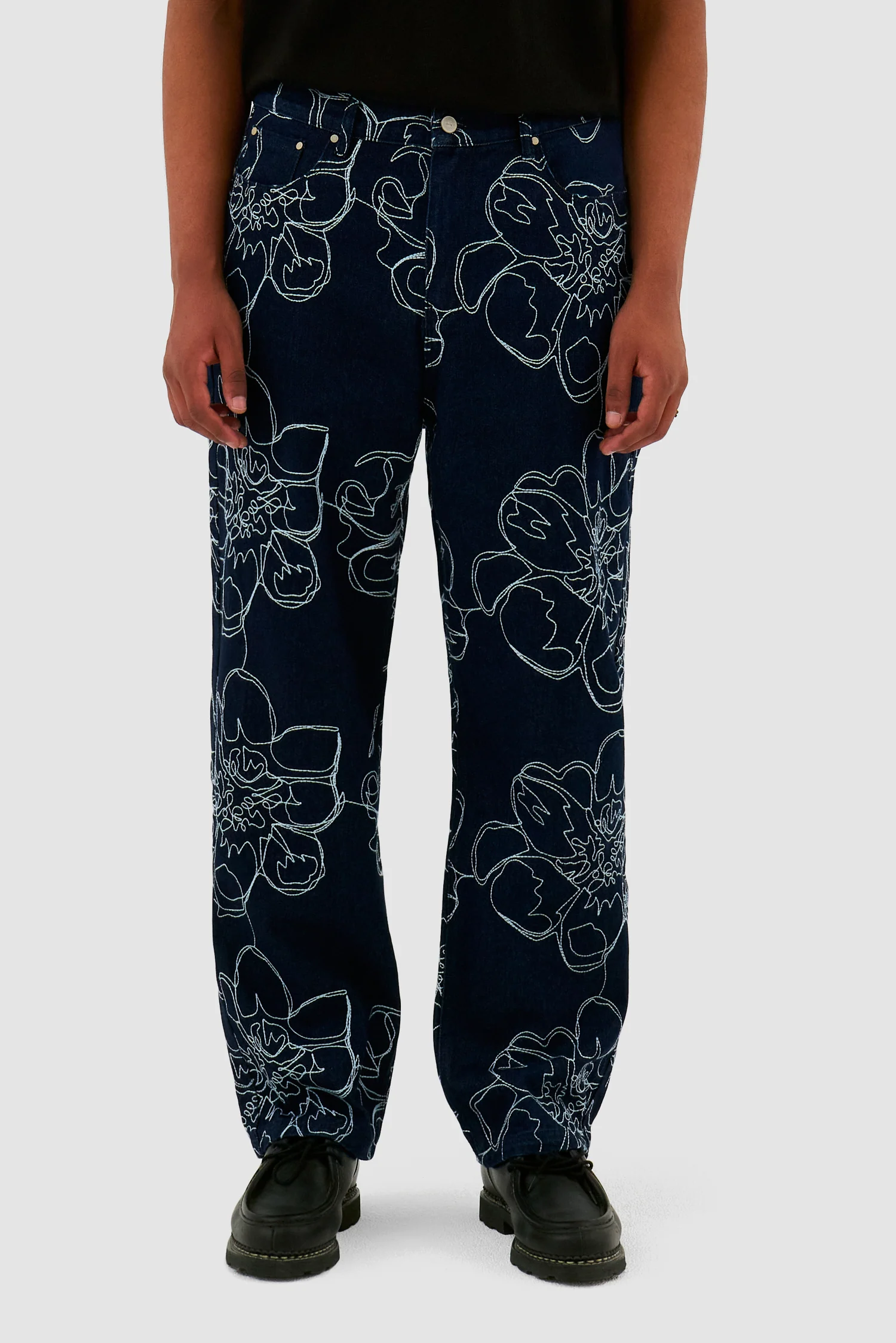 Pantalon à points de fleurs - Marine - Image 2