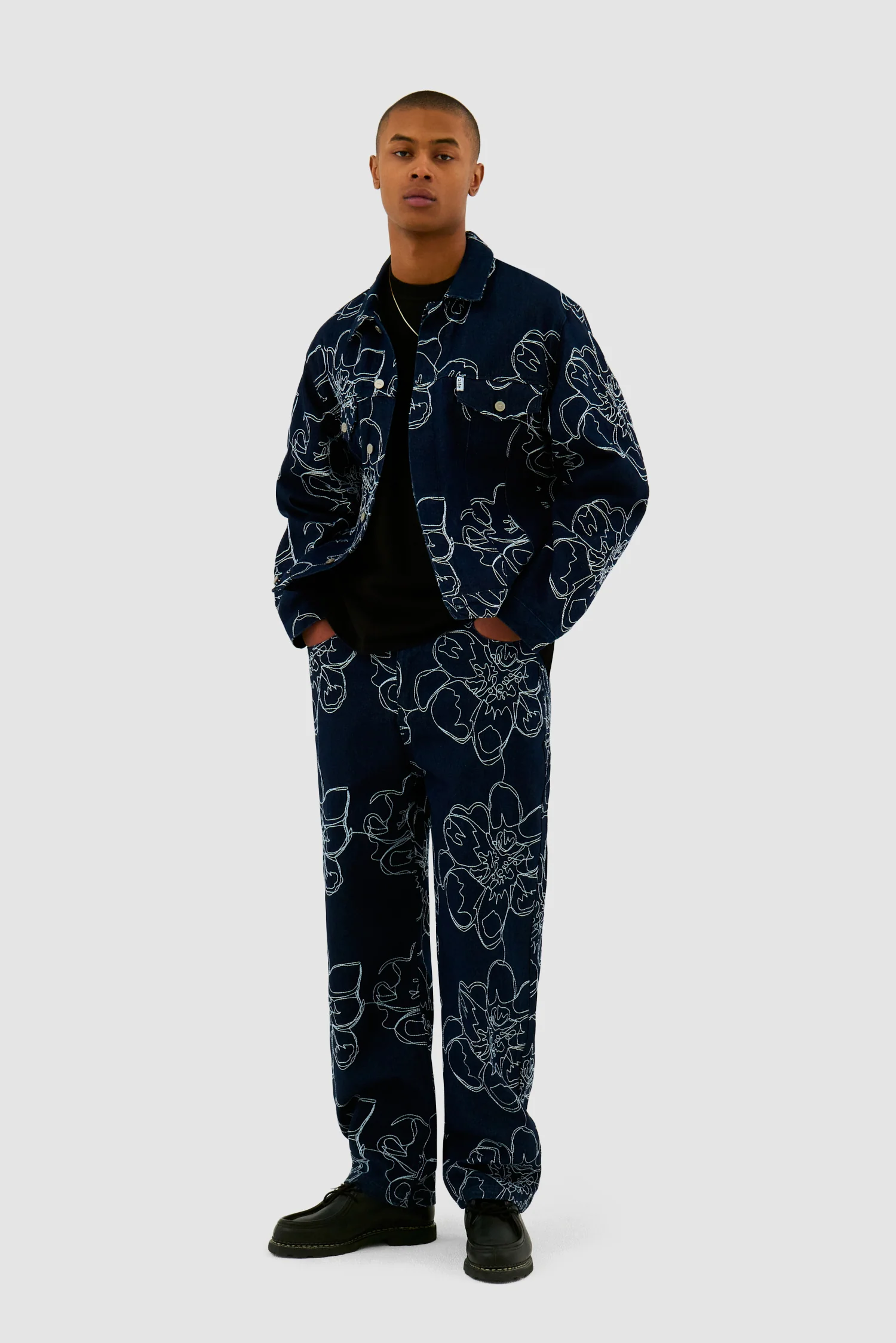 Pantalon à points de fleurs - Marine - Image 4