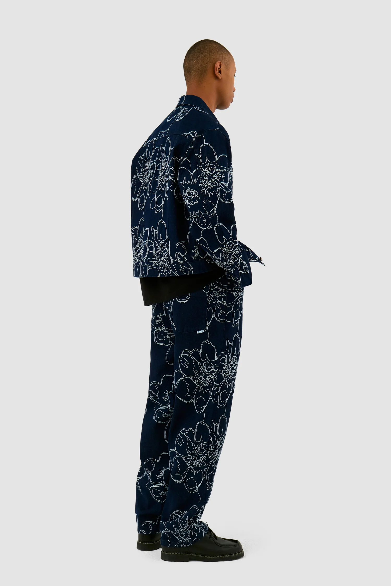 Pantalon à points de fleurs - Marine - Image 6