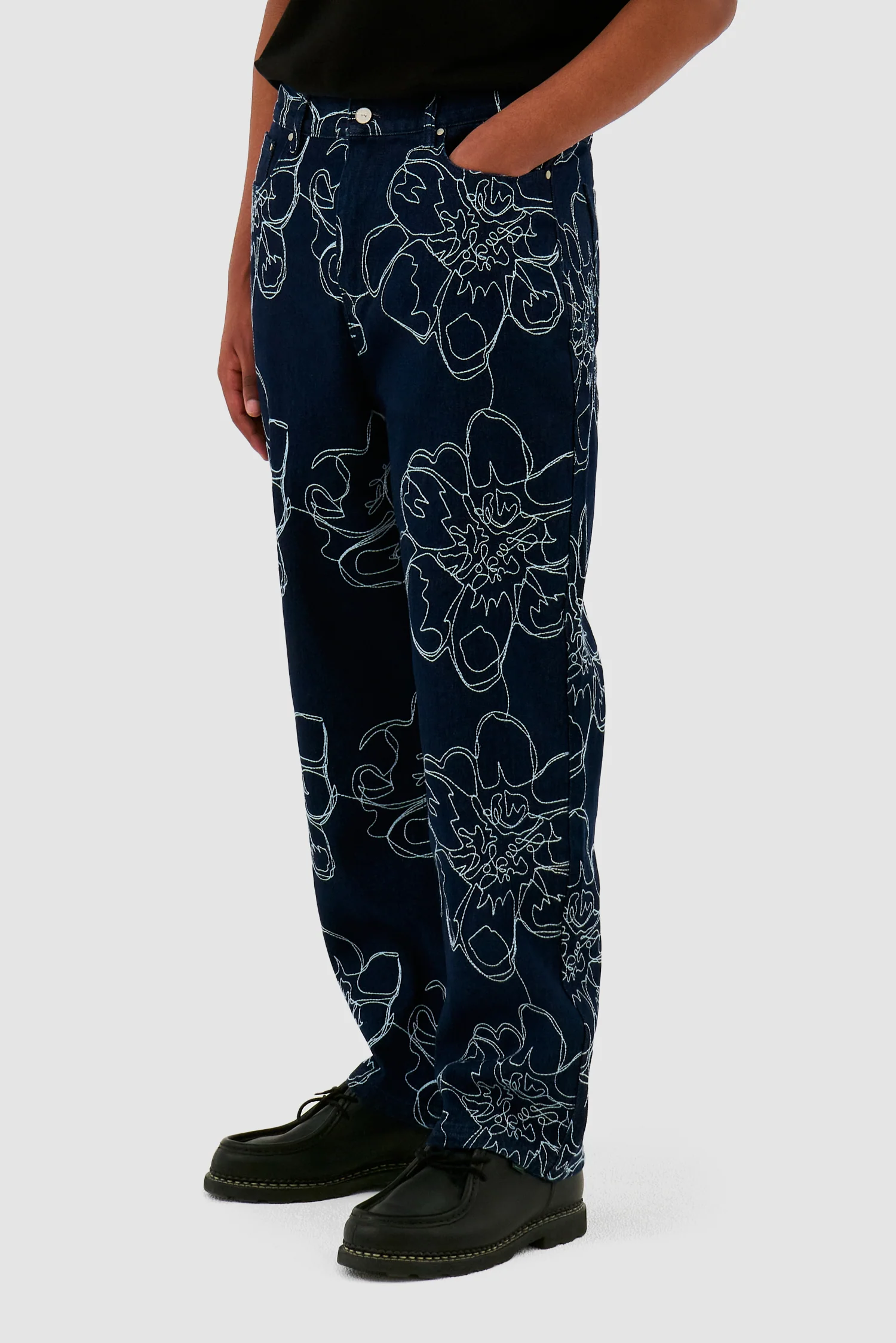 Pantalon à points de fleurs - Marine - Image 7