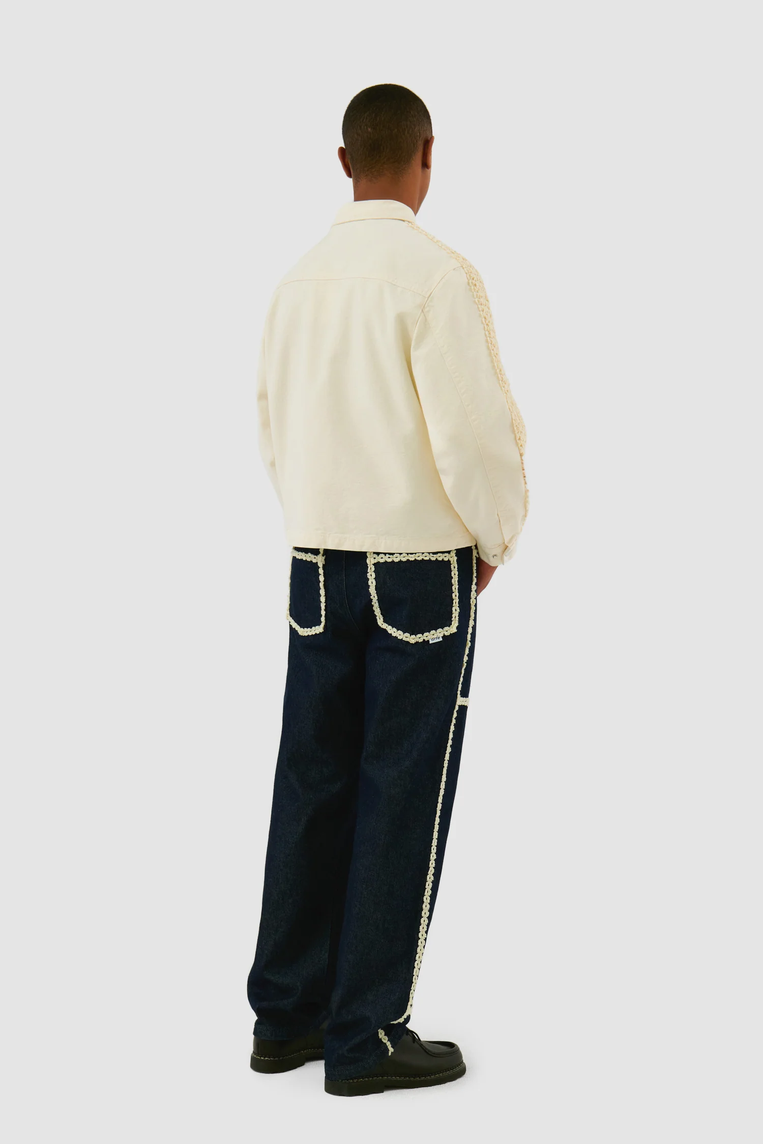 Veste à bandes fleuries - Crème - Image 6
