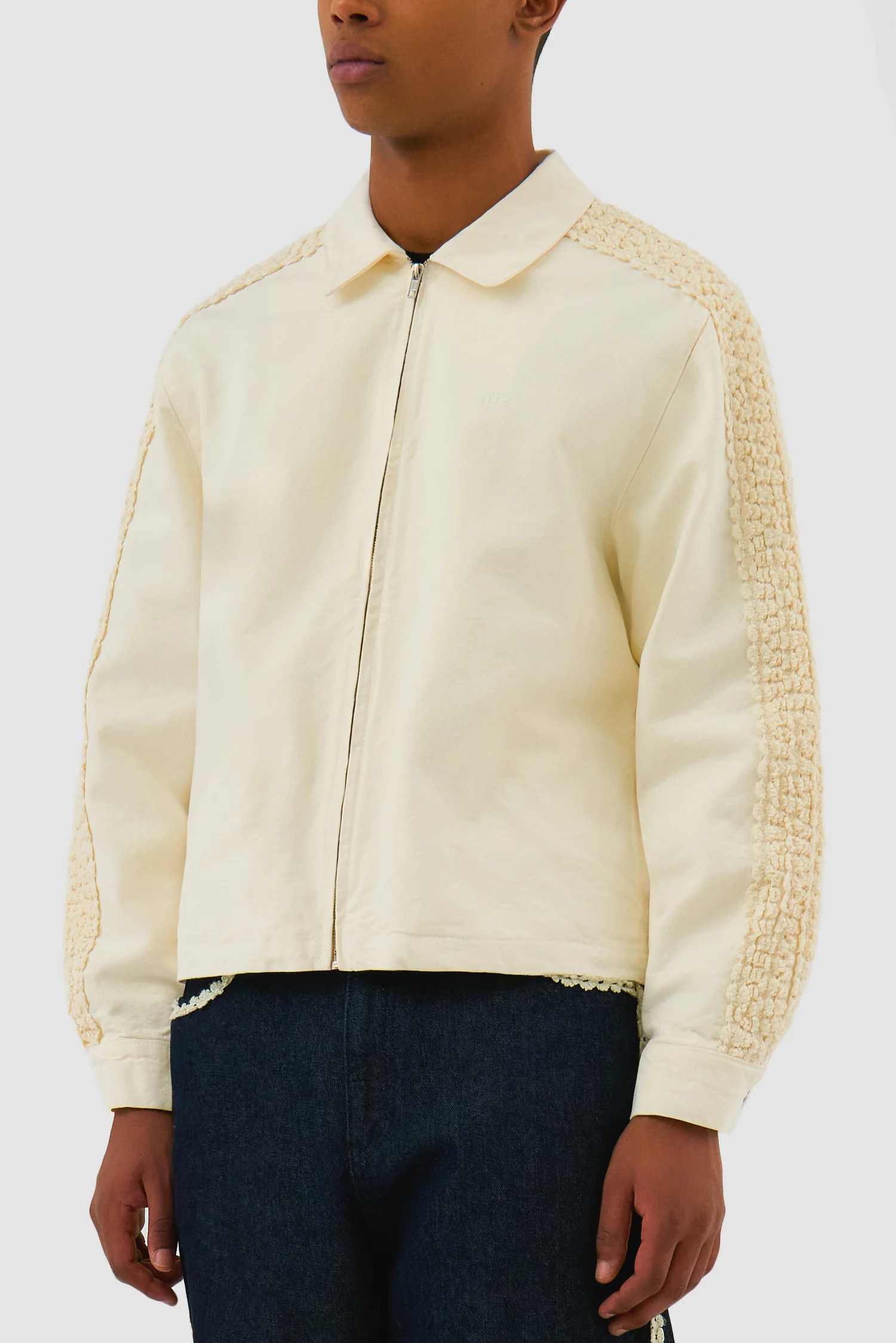 Veste à bandes fleuries - Crème - Image 7