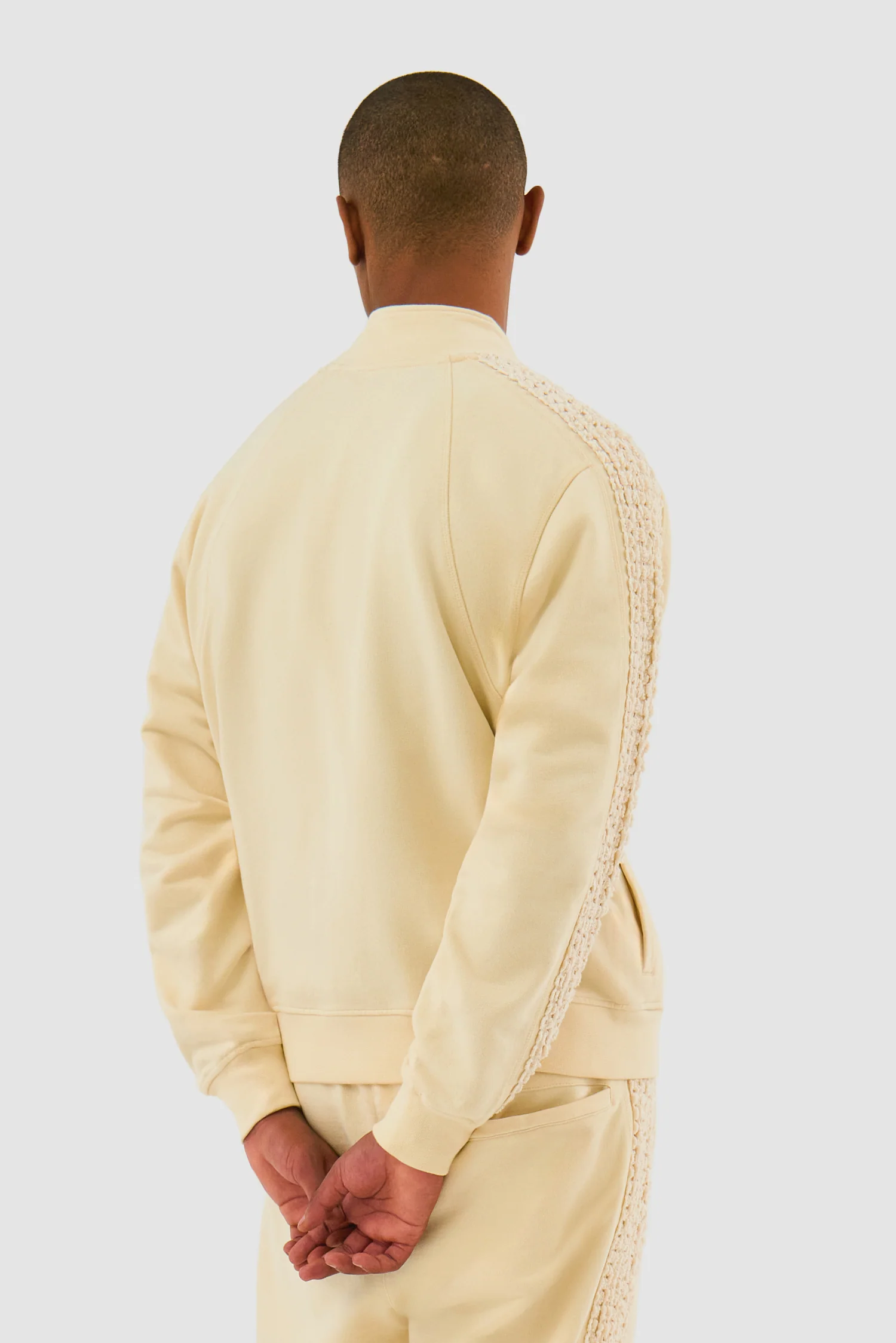 Veste à bandes fleuries - Crème - Image 3