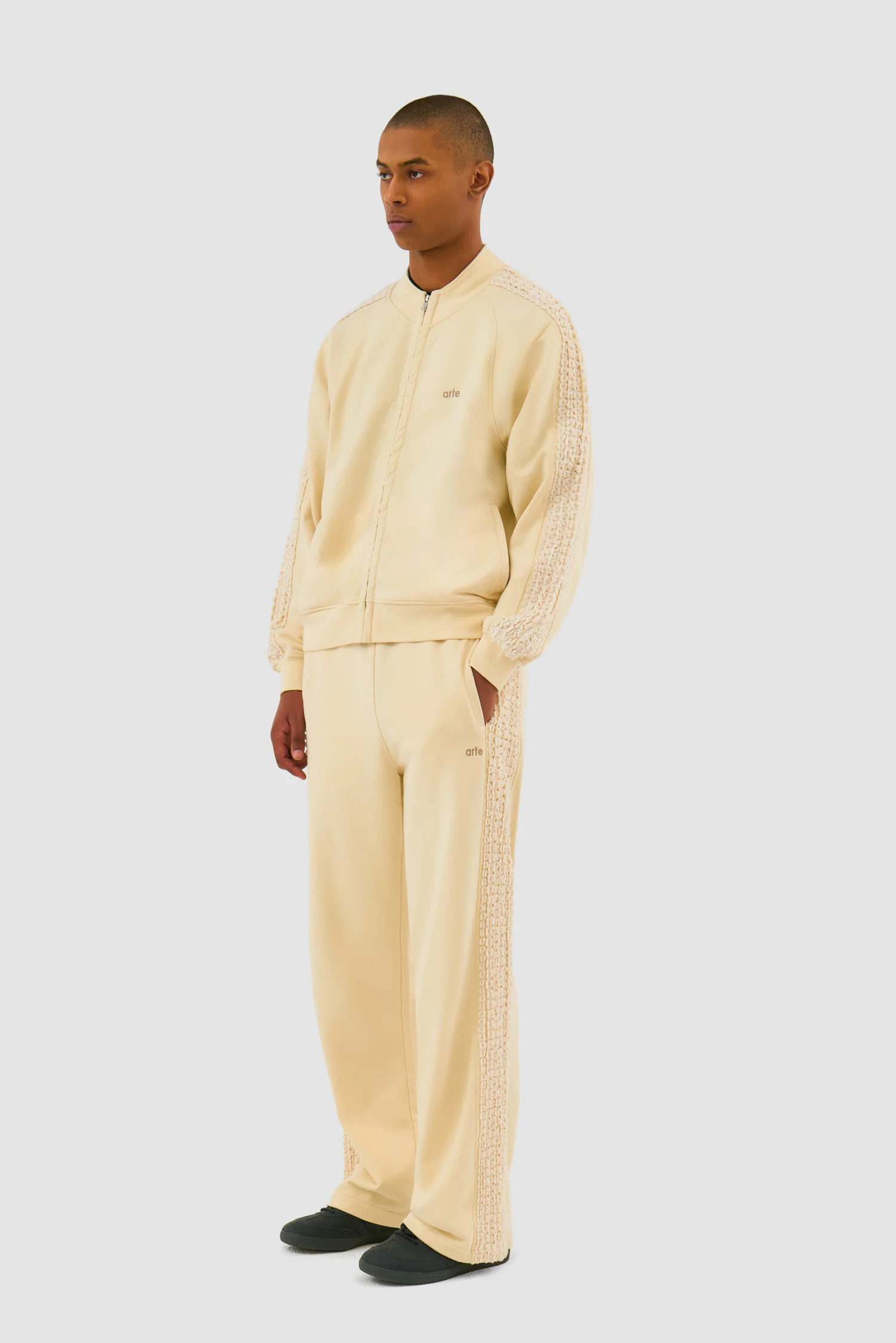 Veste à bandes fleuries - Crème - Image 5