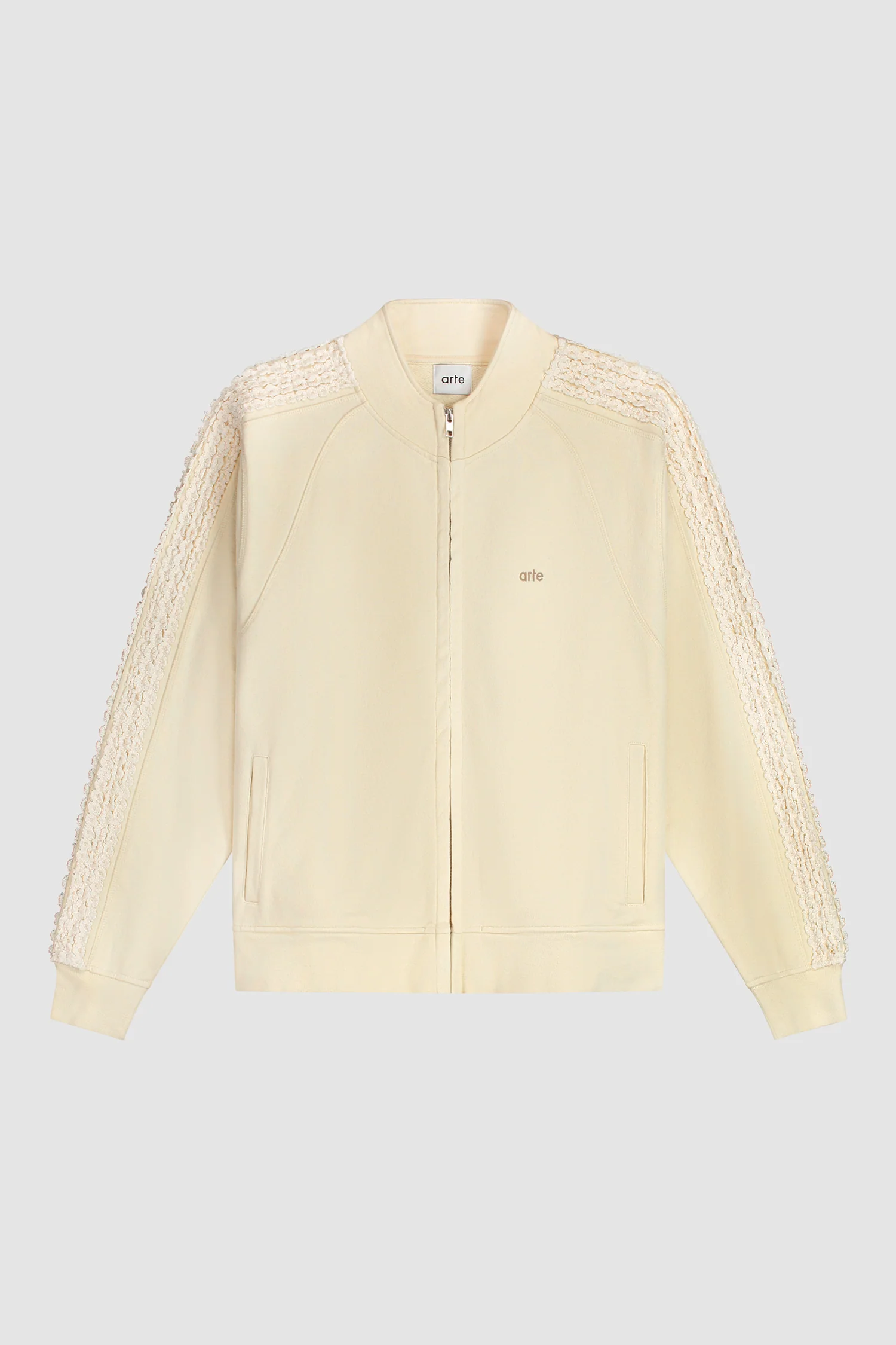 Veste à bandes fleuries - Crème - Image 7