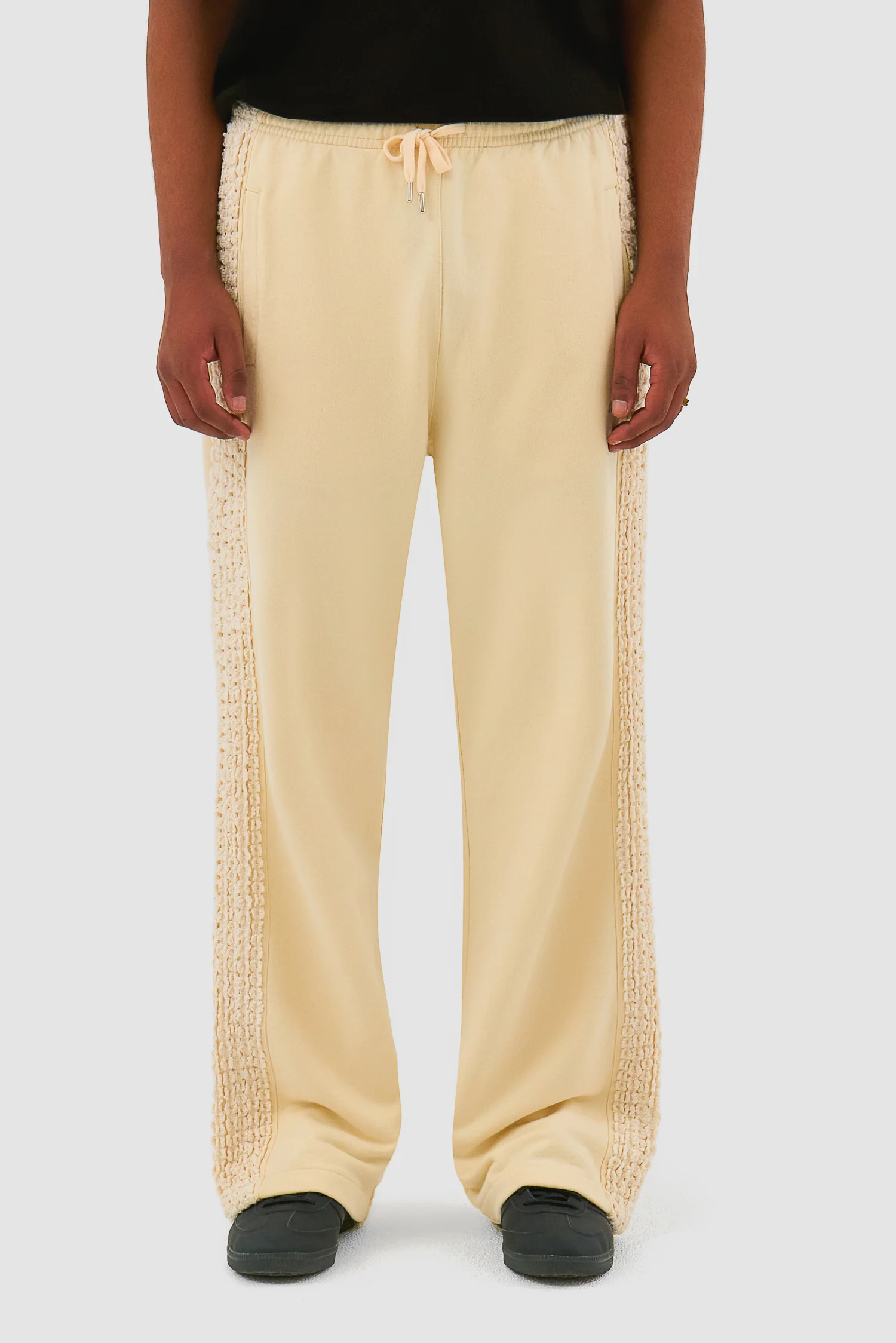 Pantalon à bandes fleuries - Crème - Image 2