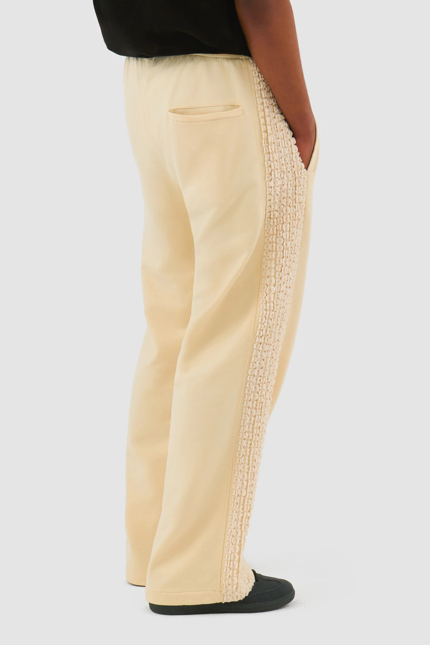 Pantalon à bandes fleuries - Crème - Image 3