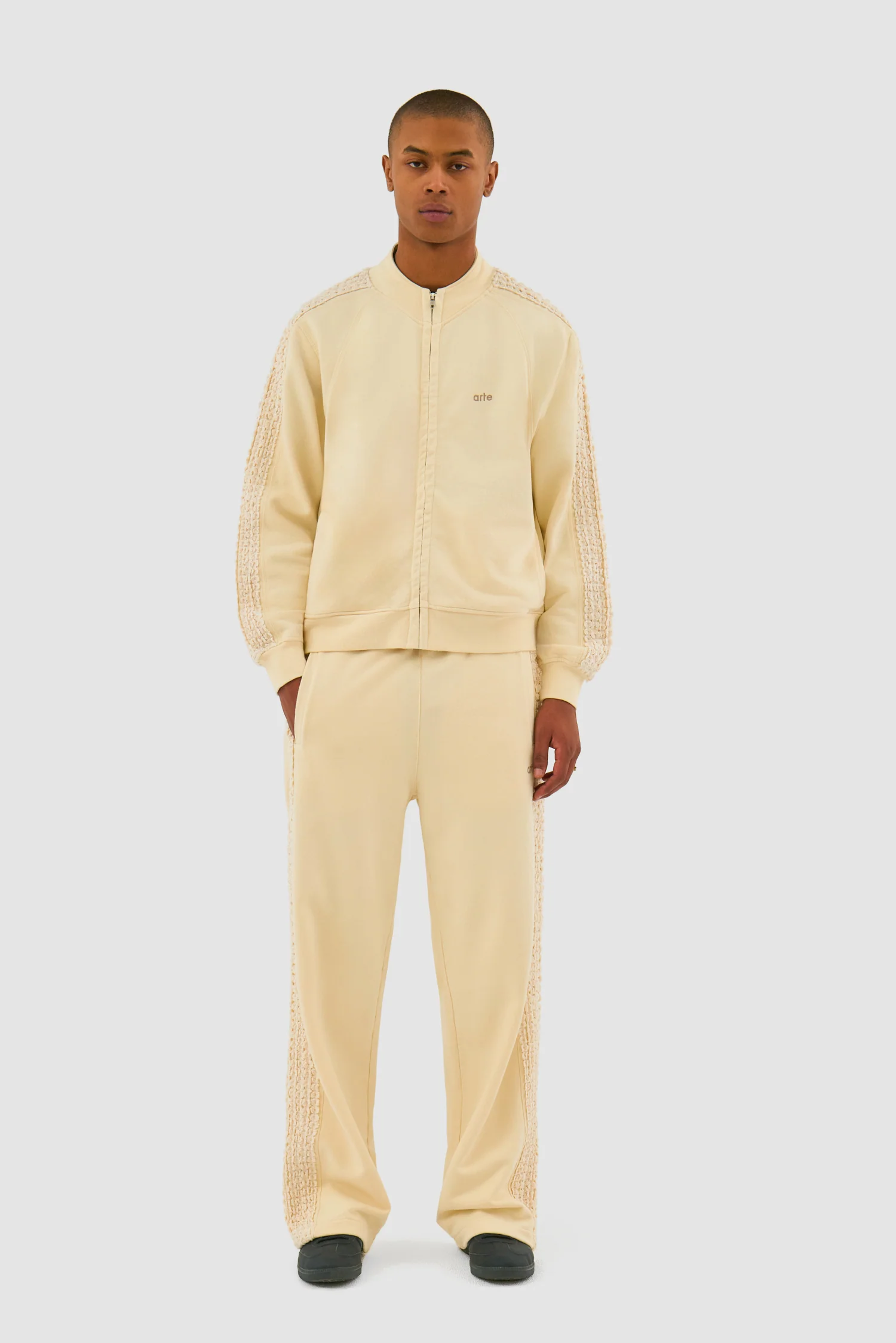 Pantalon à bandes fleuries - Crème - Image 4