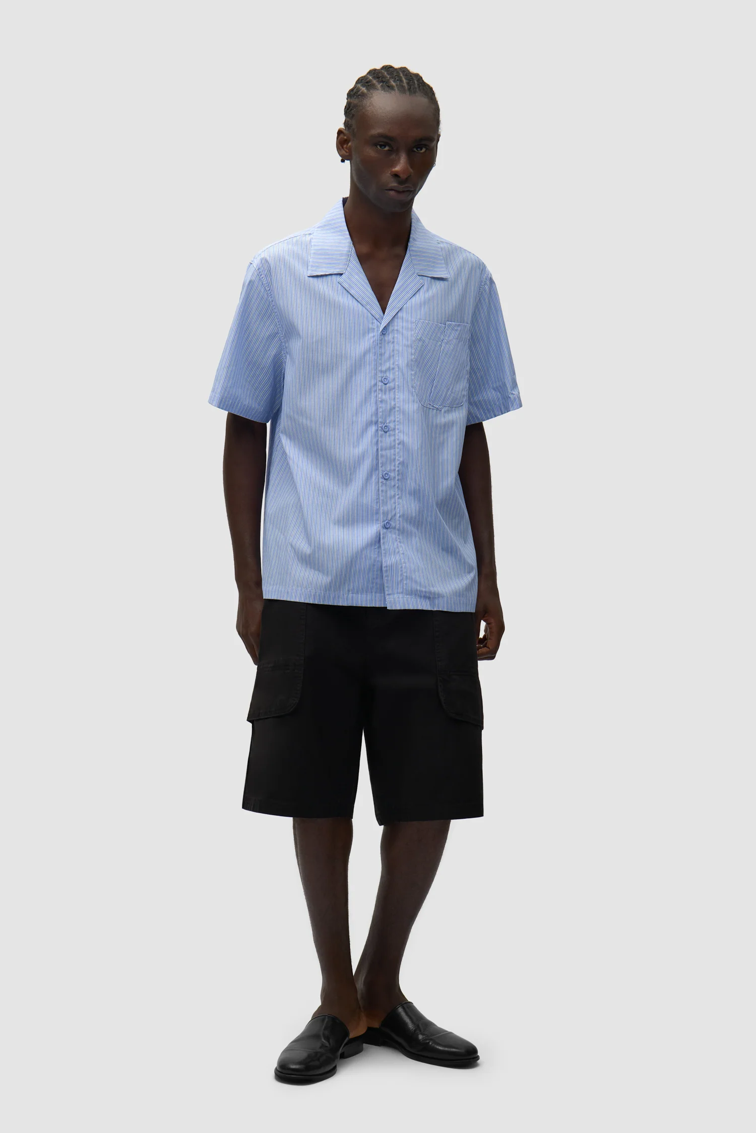 Chemise à poche plissée - Rayée - Image 4
