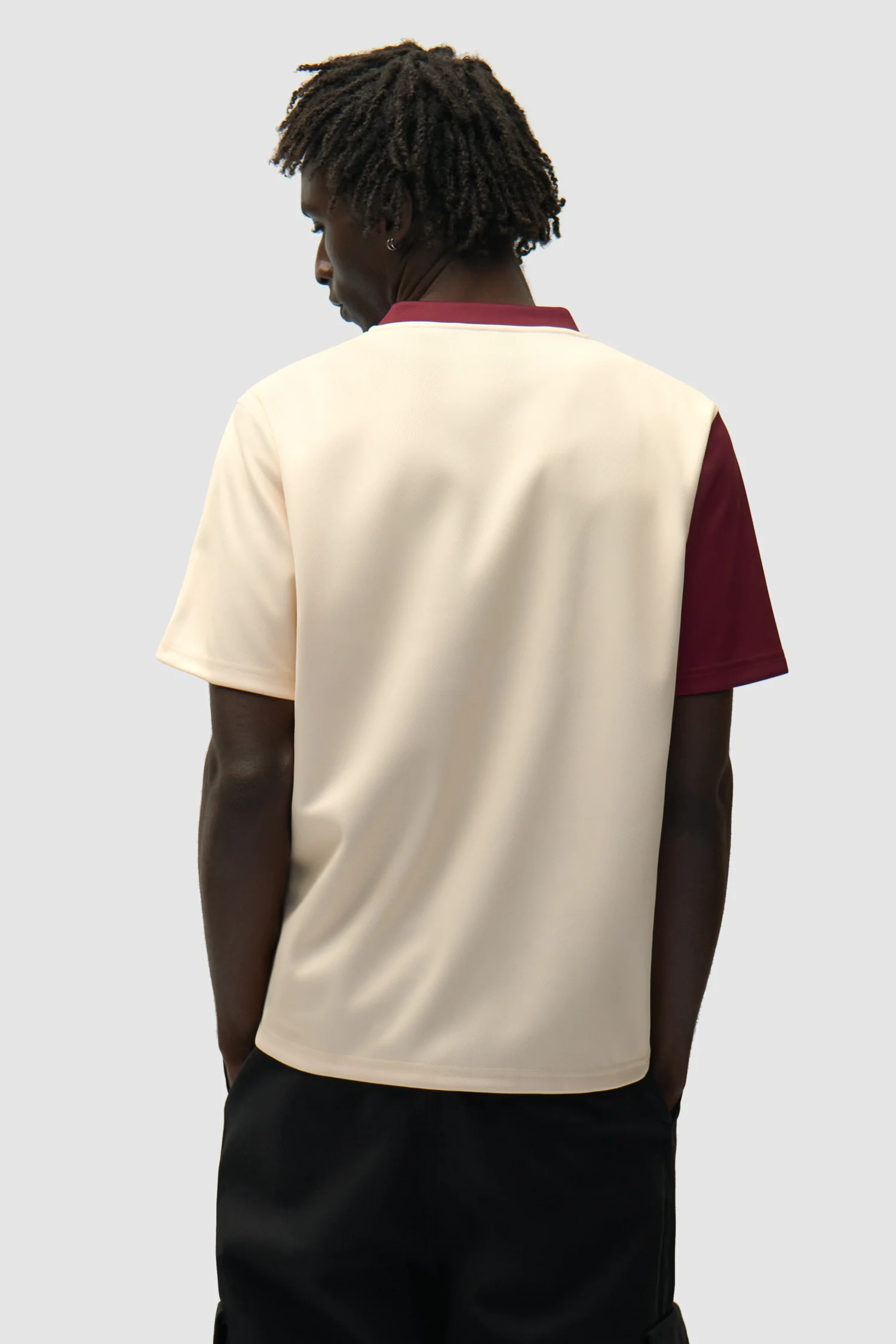 T-shirt de football - Bordeaux/Crème - Image 3