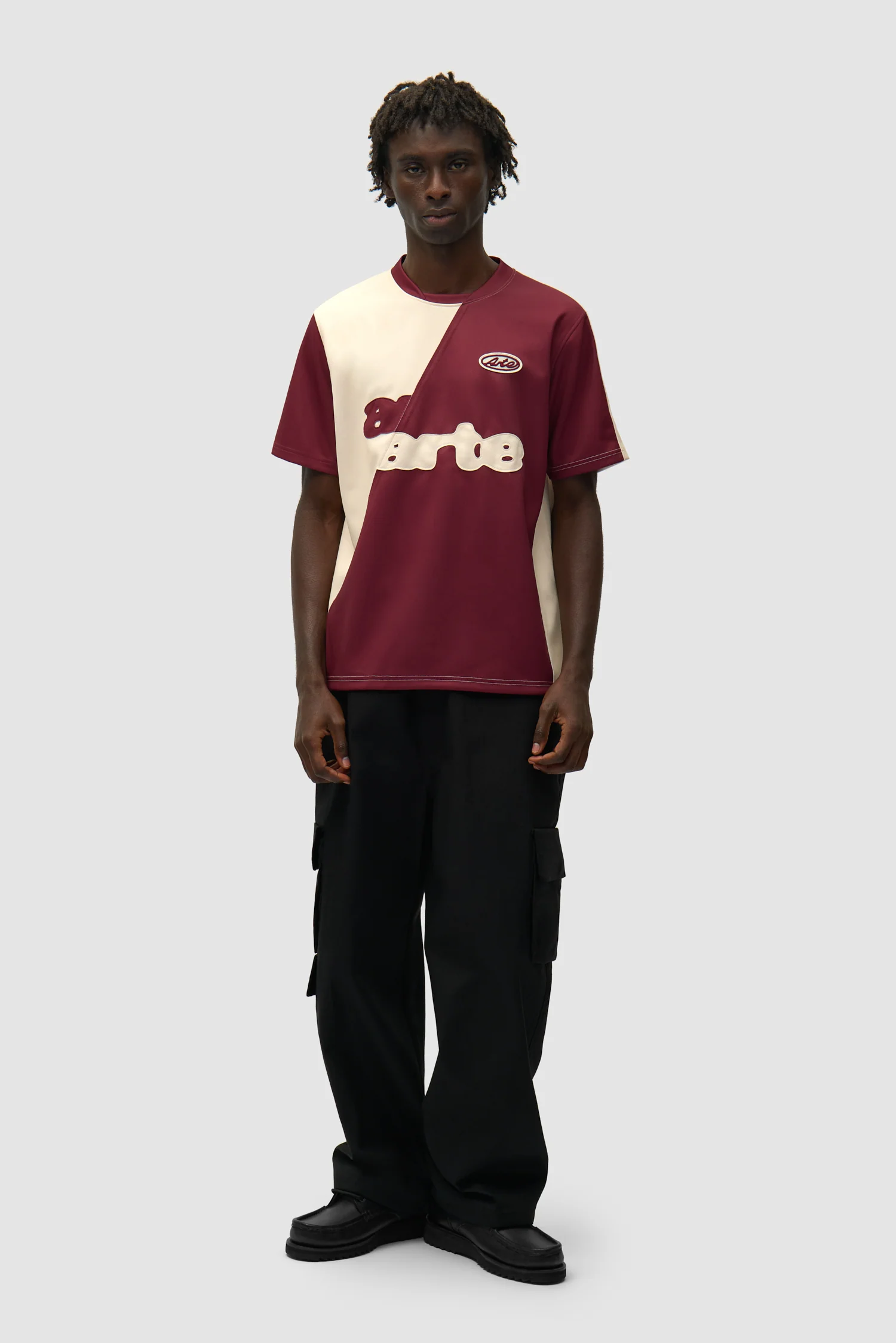 T-shirt de football - Bordeaux/Crème - Image 4