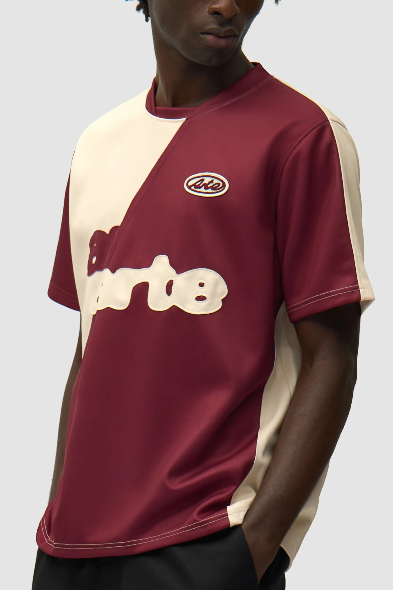 T-shirt de football - Bordeaux/Crème - Image 7