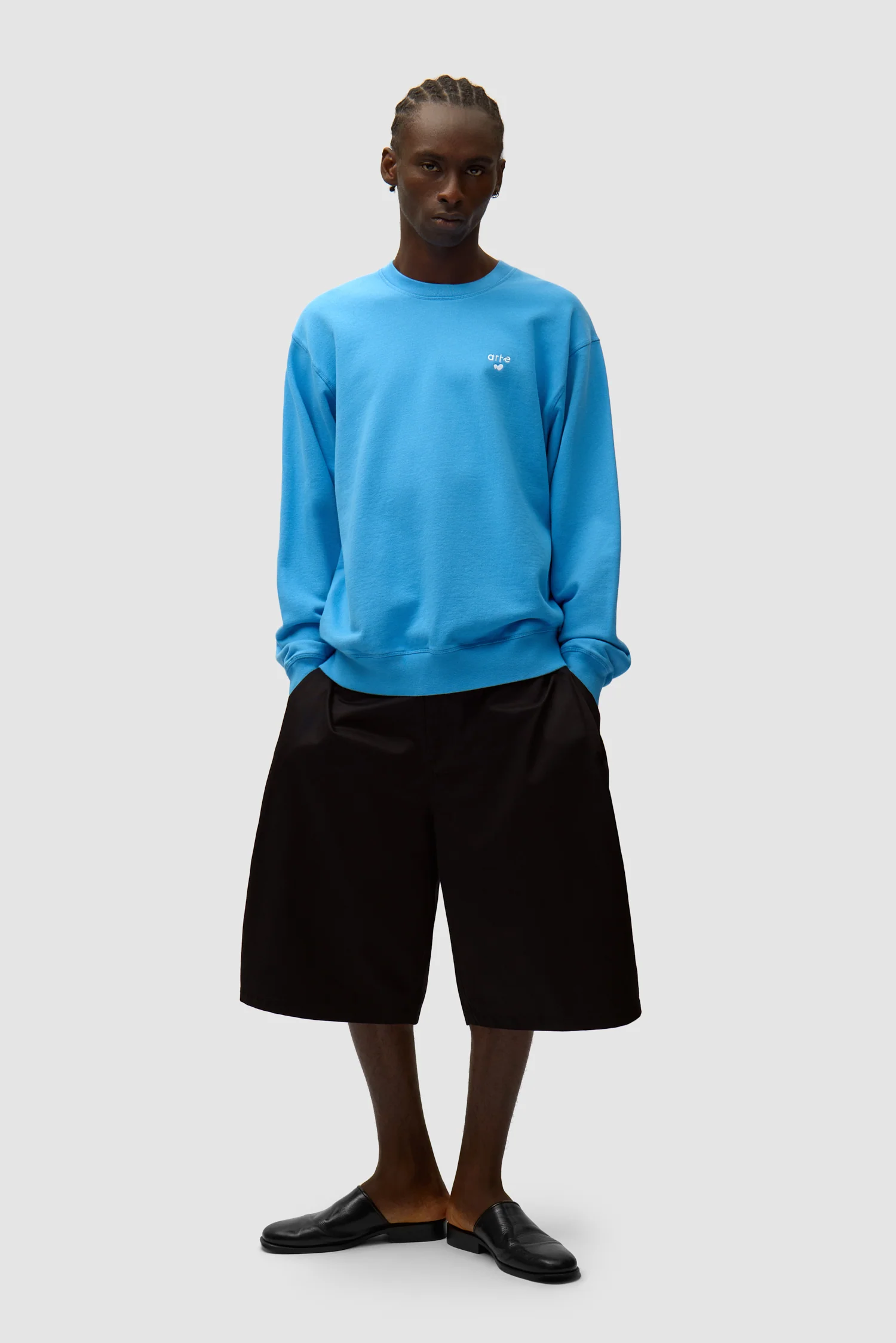 T-shirt à col rond avec logo cœur - Bleu - Image 4