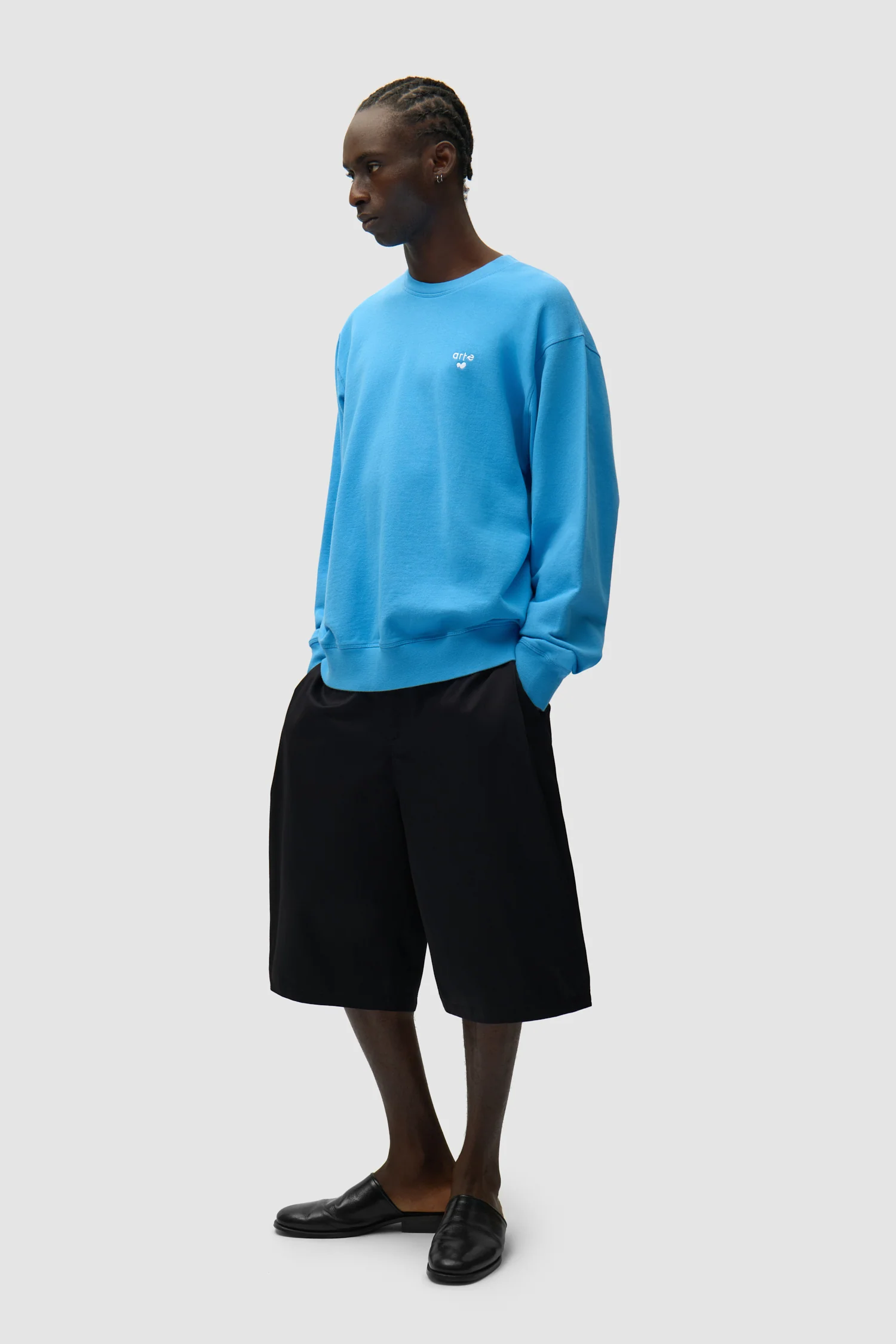 T-shirt à col rond avec logo cœur - Bleu - Image 5