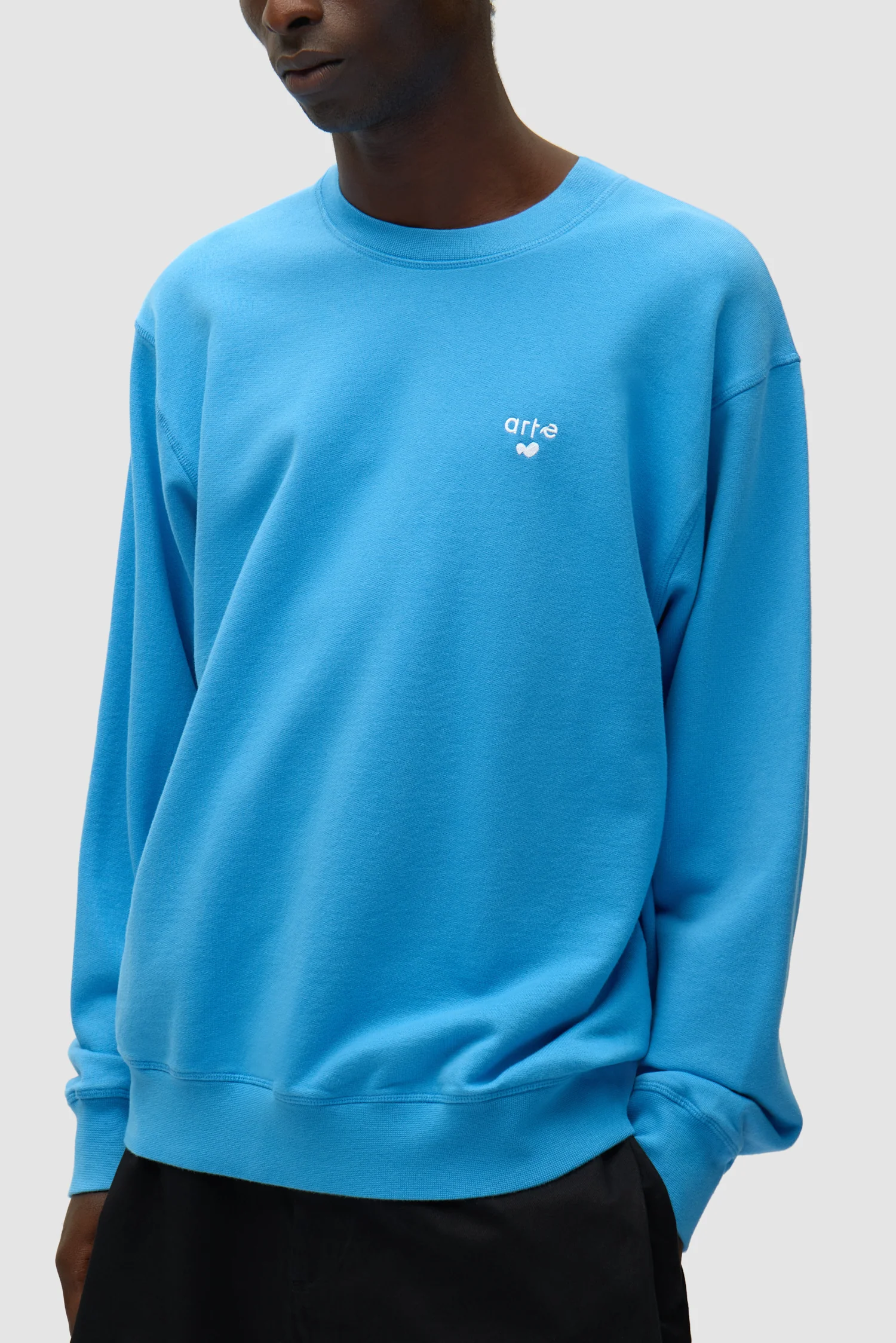 T-shirt à col rond avec logo cœur - Bleu - Image 7