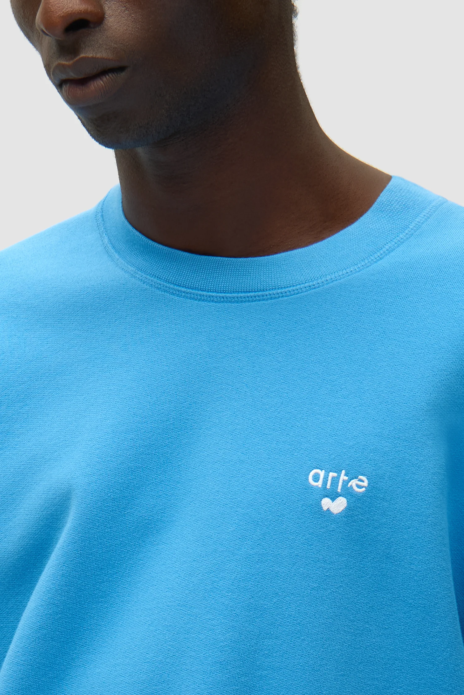 T-shirt à col rond avec logo cœur - Bleu - Image 8