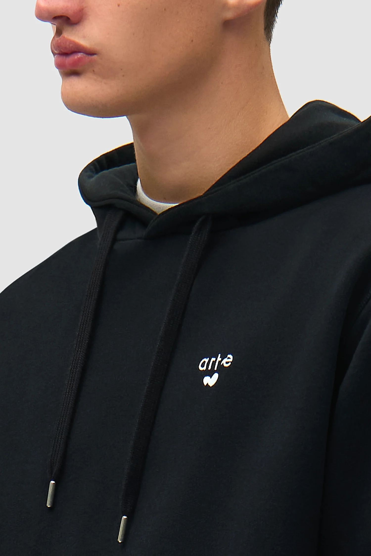Sweat à capuche avec logo en forme de cœur - Noir - Image 8