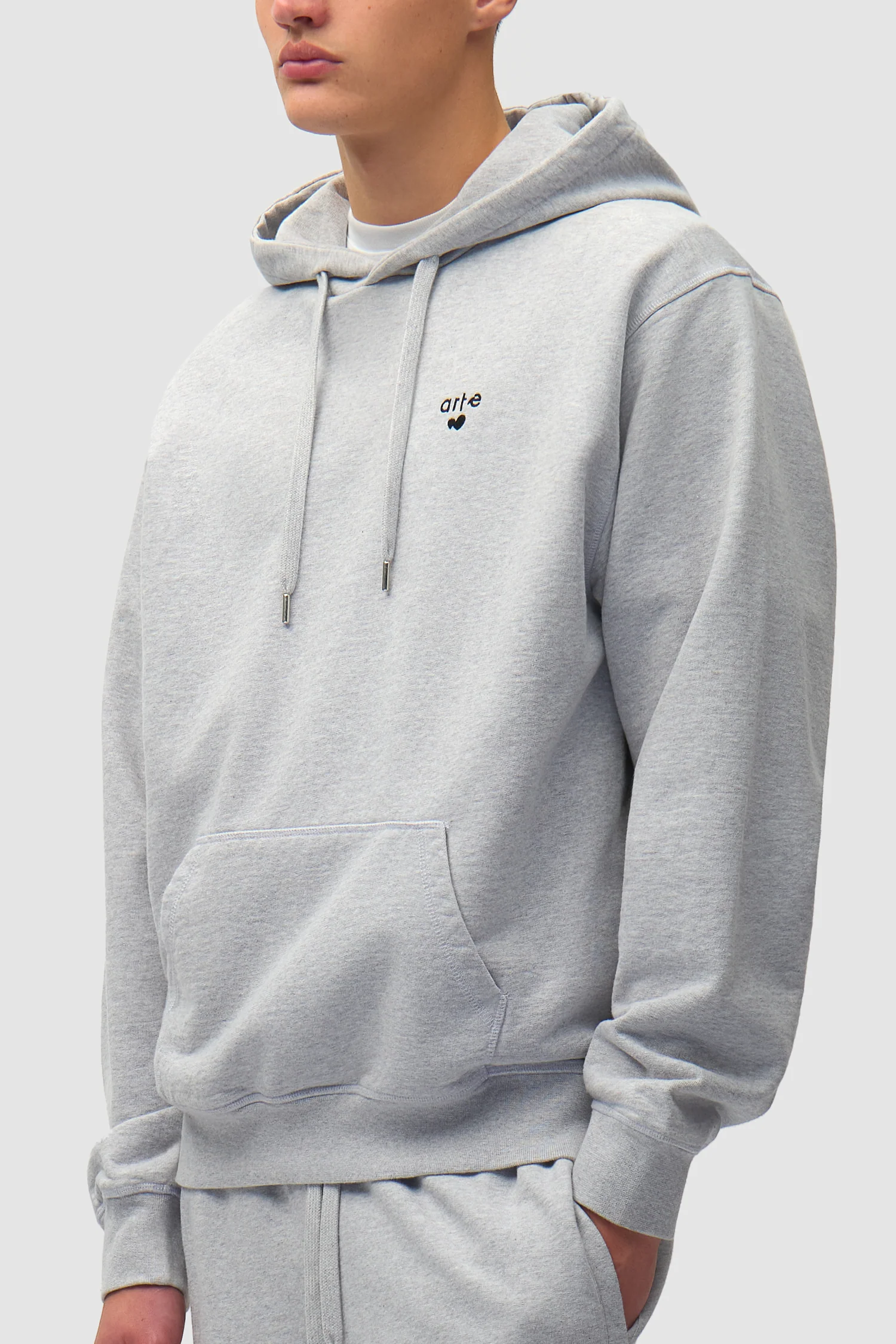 Sweat à capuche avec logo cœur - Gris - Image 7