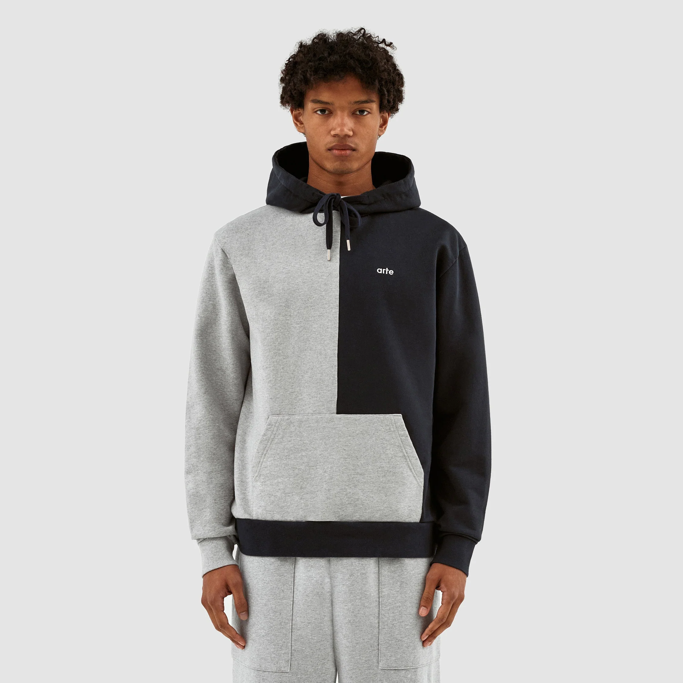 Herbert Colorblock Hoodie - Gris/Marine