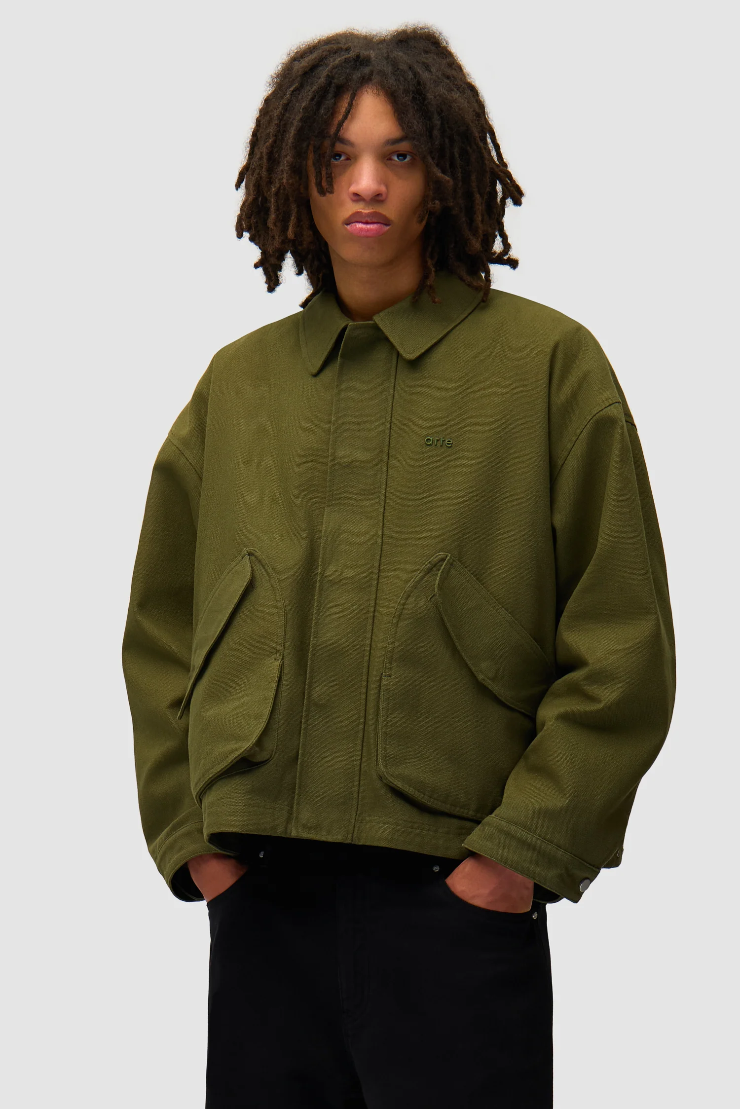 Veste à poches inclinées - Vert (défaut) - Image 2