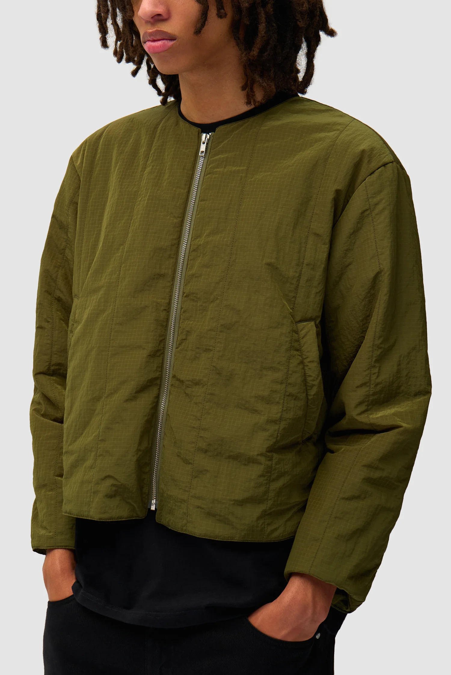 Veste à poches inclinées - Vert (défaut) - Image 8