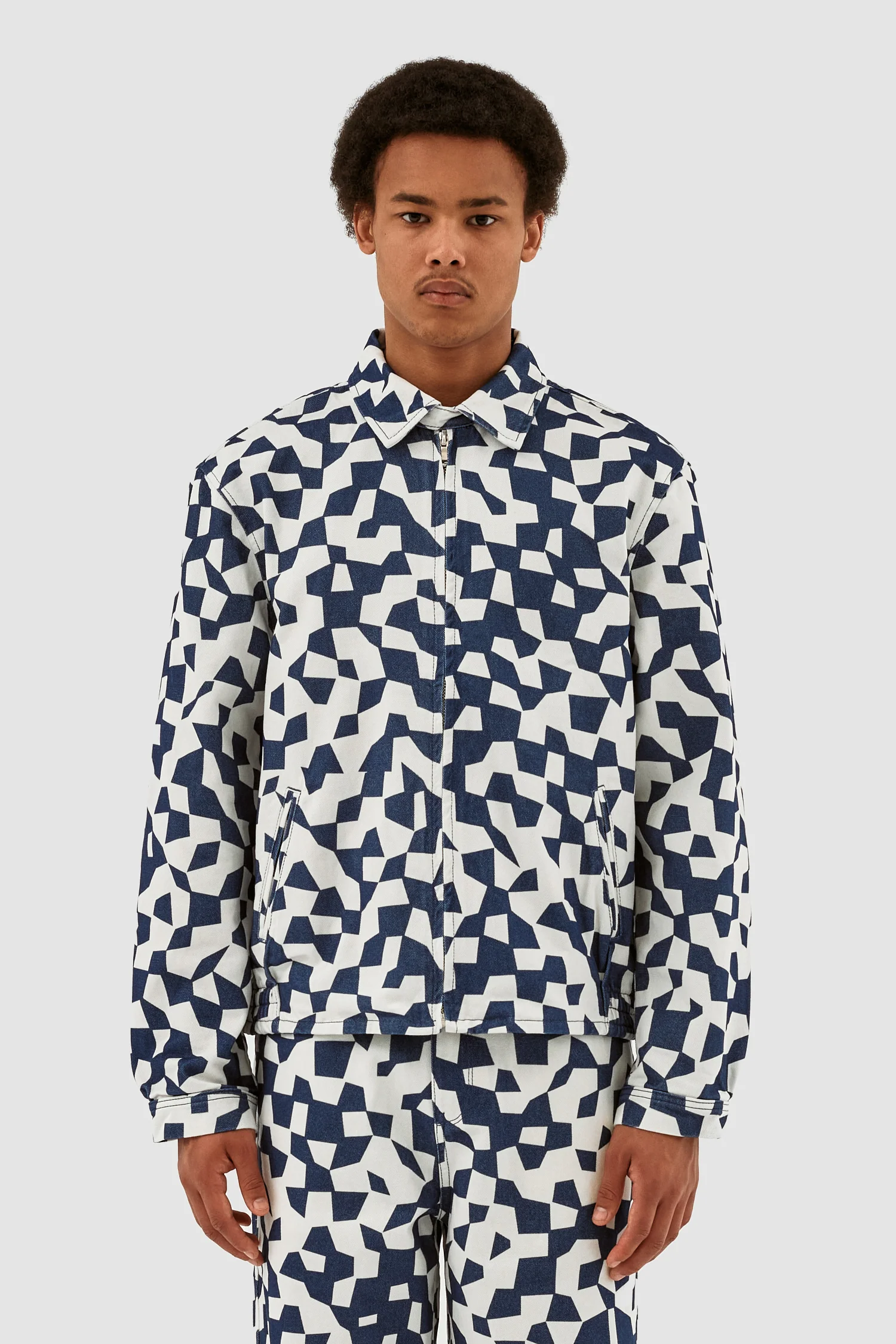 Veste abstraite Jackson - Marine/Blanc - Image 2