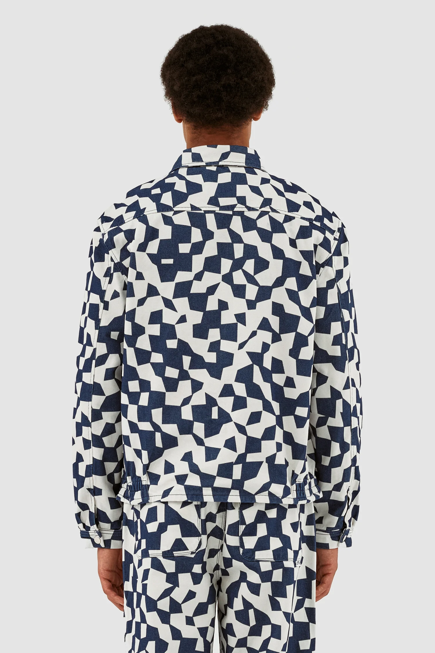 Veste abstraite Jackson - Marine/Blanc - Image 3