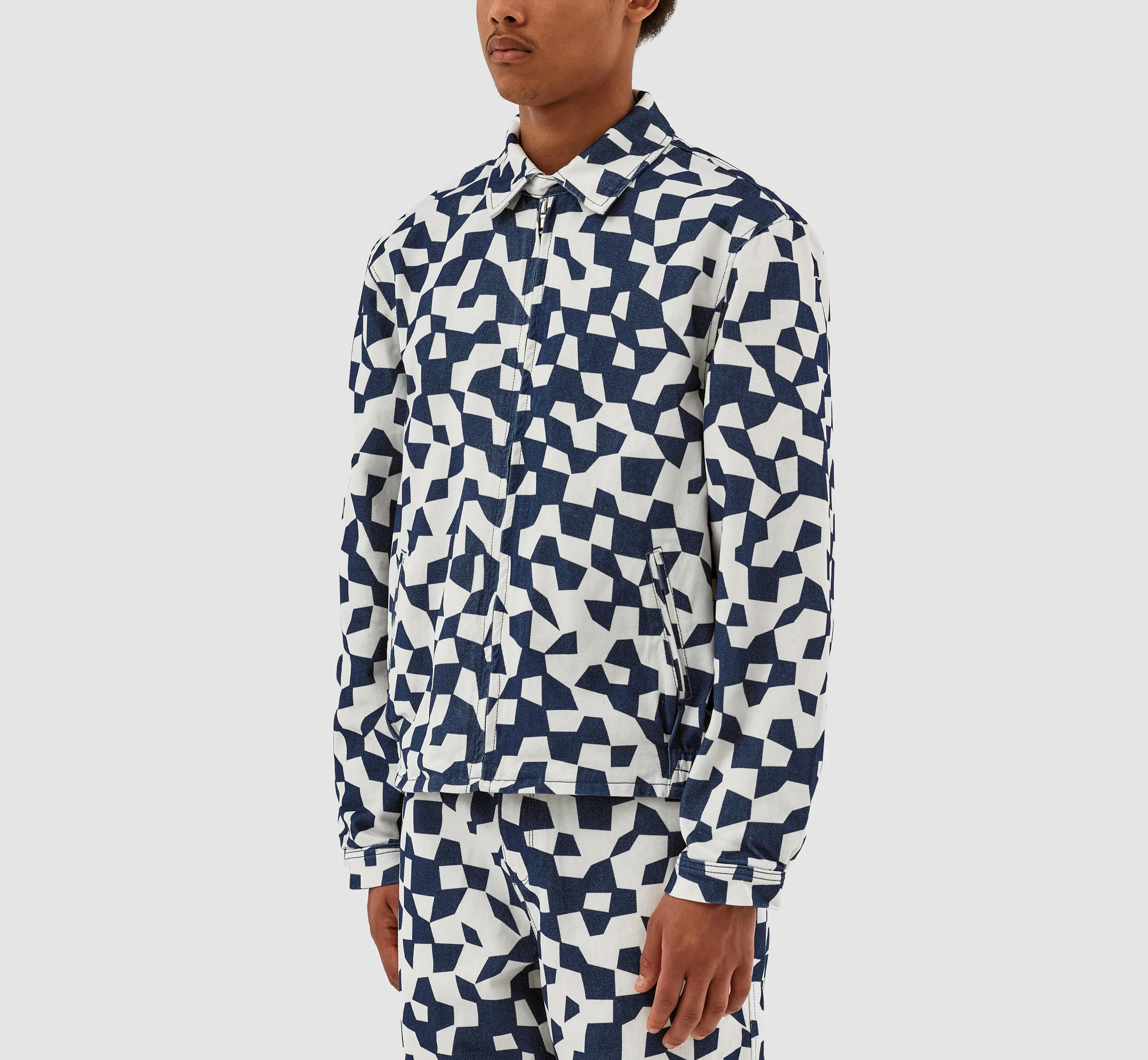Veste abstraite Jackson - Marine/Blanc - Image 4