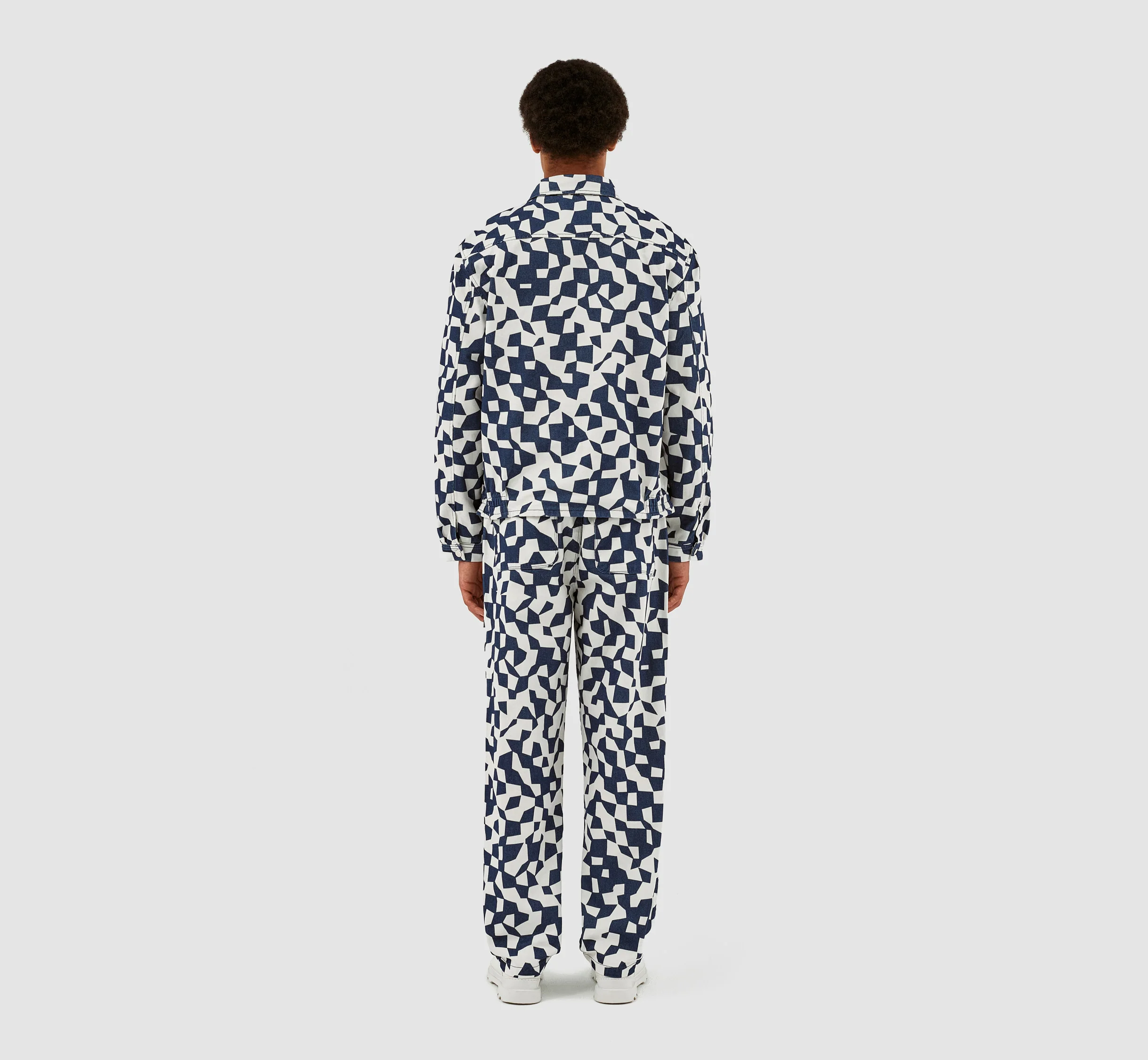 Veste abstraite Jackson - Marine/Blanc - Image 7