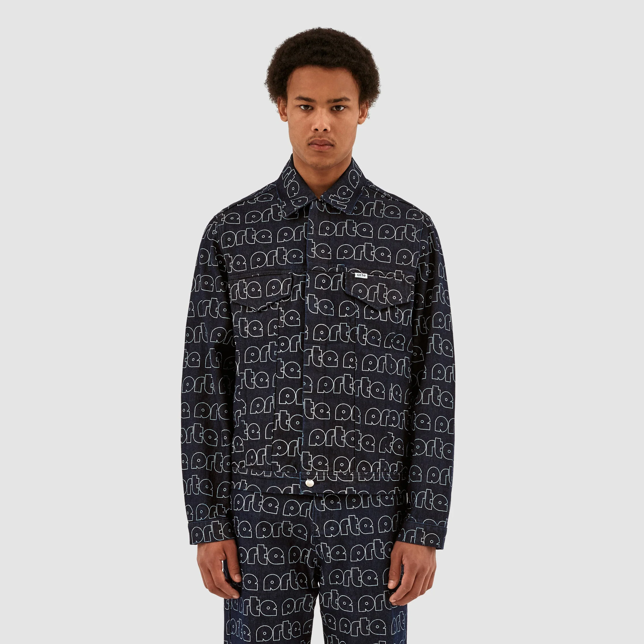 Veste Jackson avec logo Allover - Bleu/Blanc