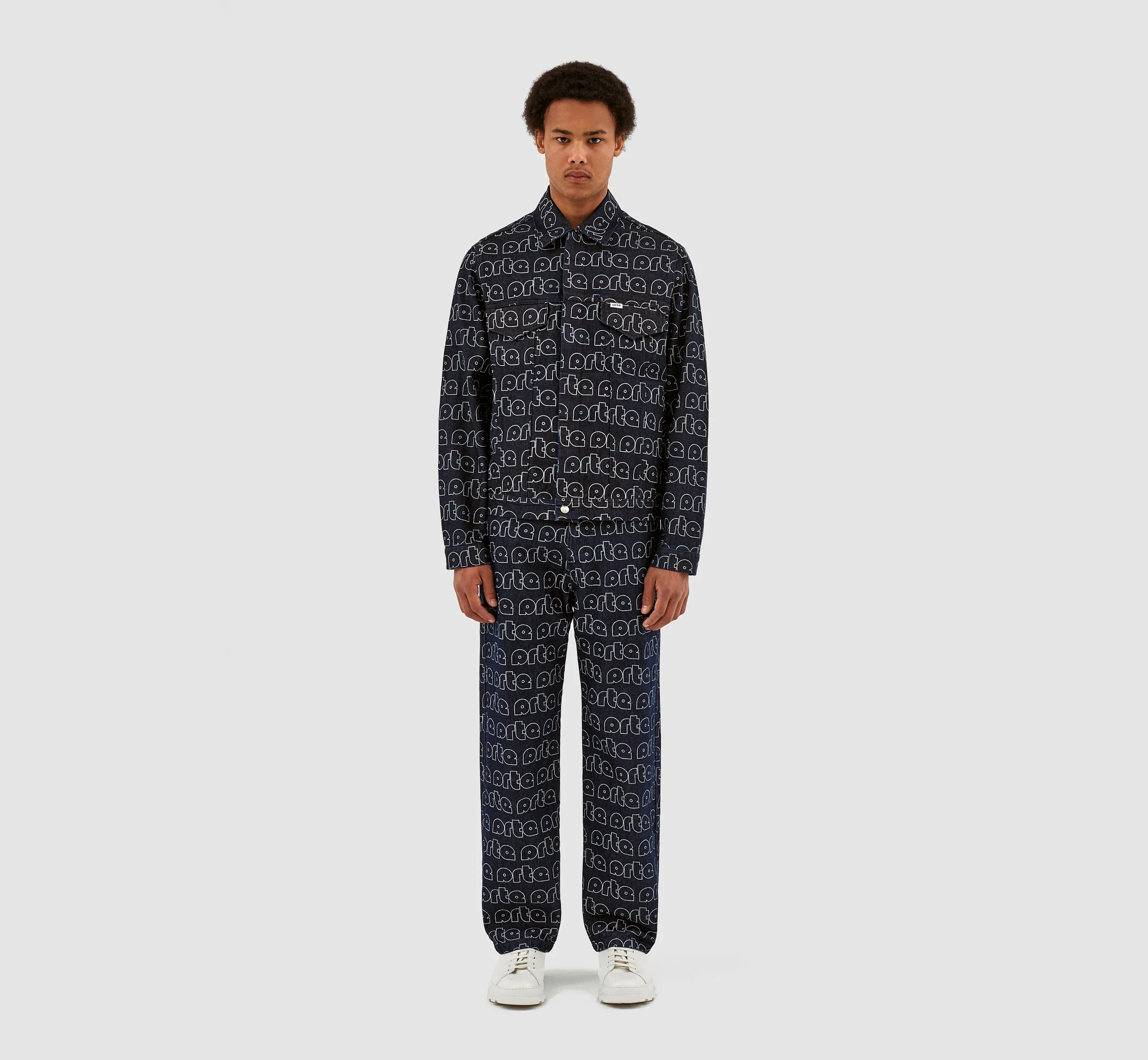 Veste Jackson avec logo Allover - Bleu/Blanc - Image 5
